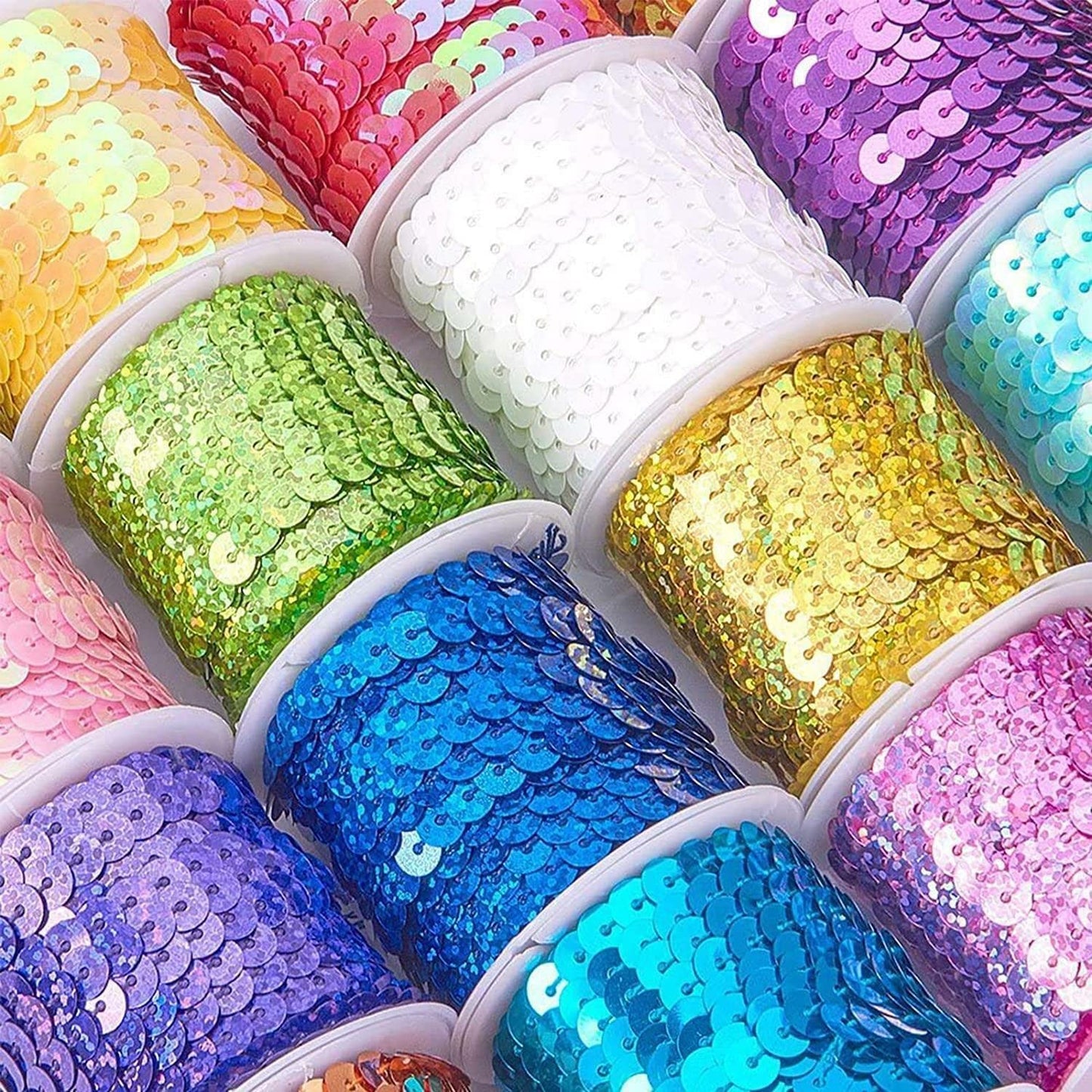 Zhiheng 100 Yards 6mm Round Flat Sequin Trim Spangle Paillette Sequins Roll Sequin String Ribbon Roll for Crafts Fringe Sewing Embellishments Costume Accessories (Red)