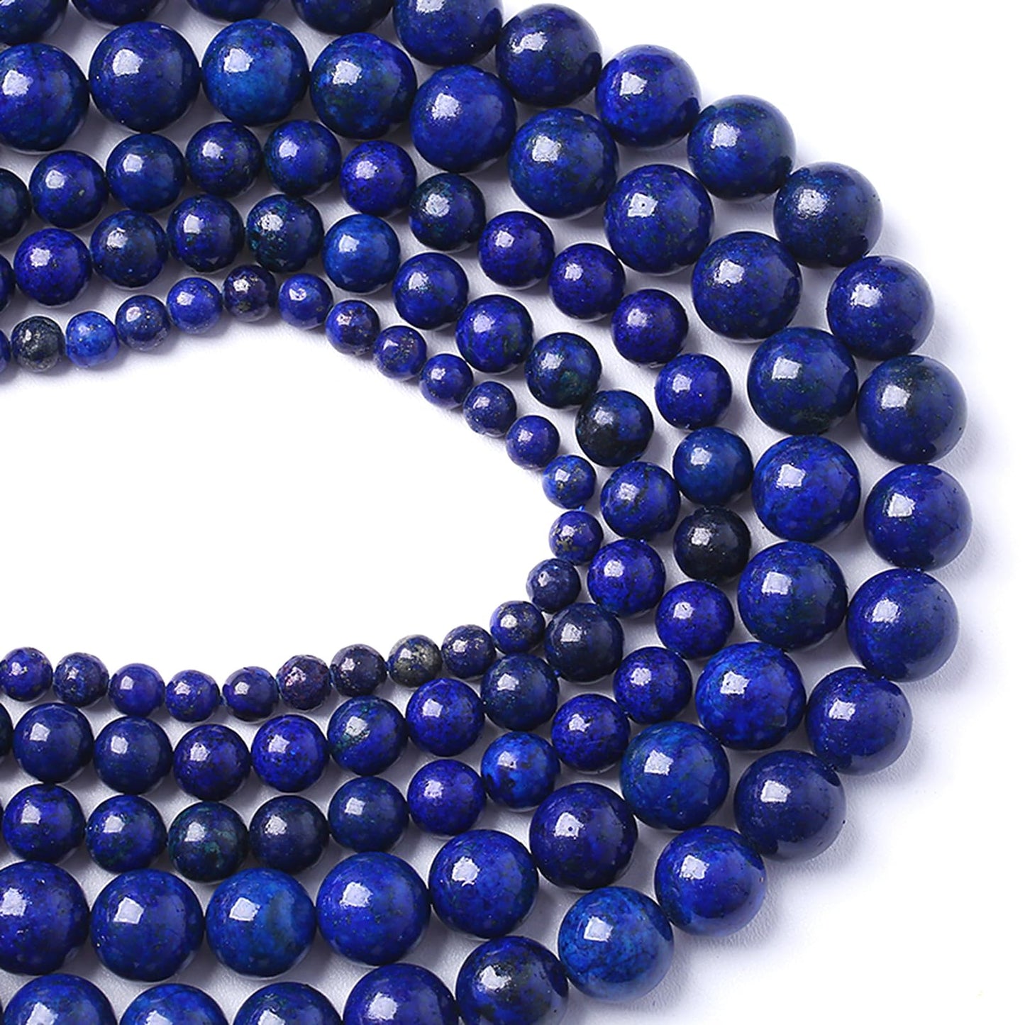 4MM 180pcs Natural Stone Lapis Lazuli Beads Round Loose Beads for Jewelry Making DIY Bracelet Necklace 2 Strands 32"