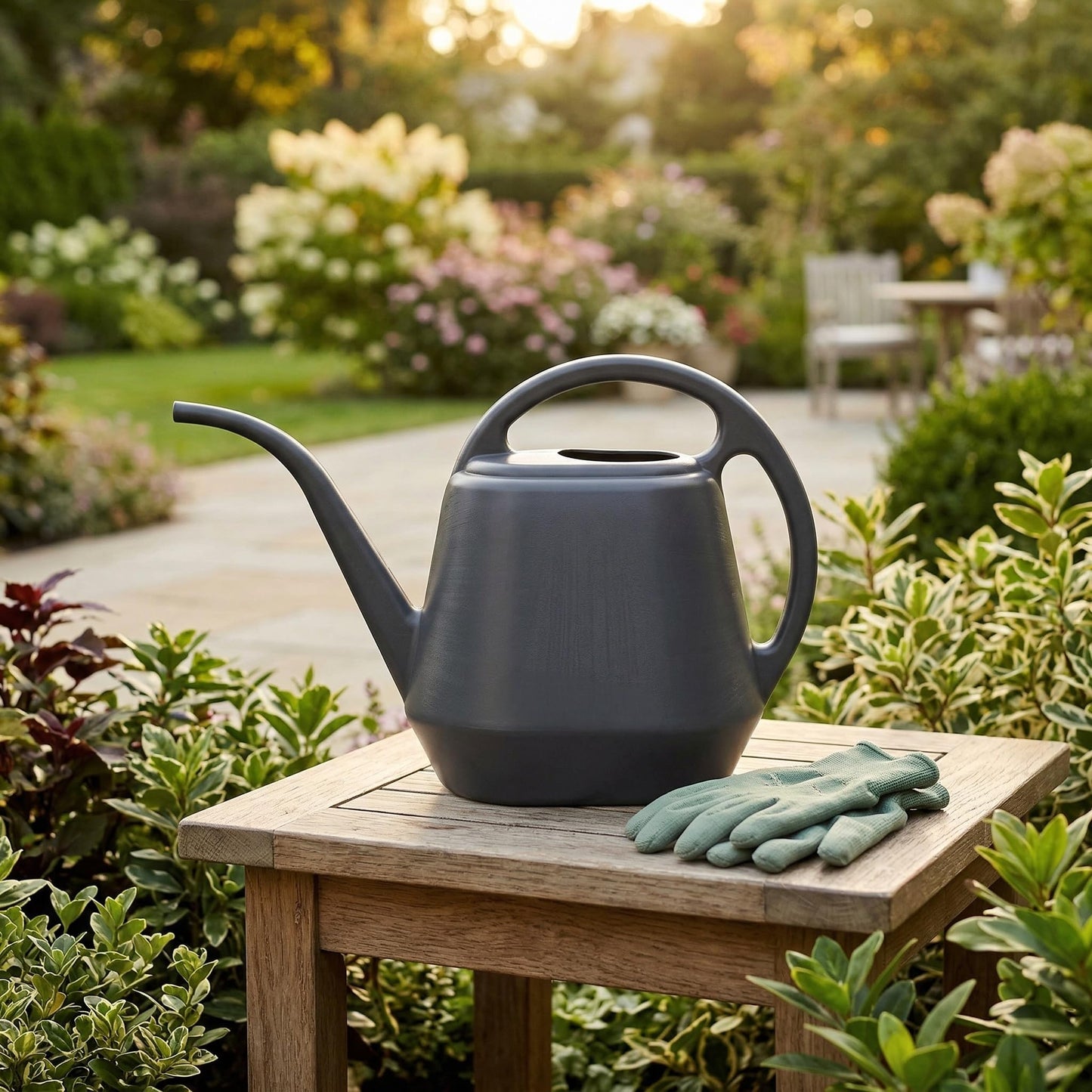 Fasmov Plastic Watering Can, Grey, 1-Gallon