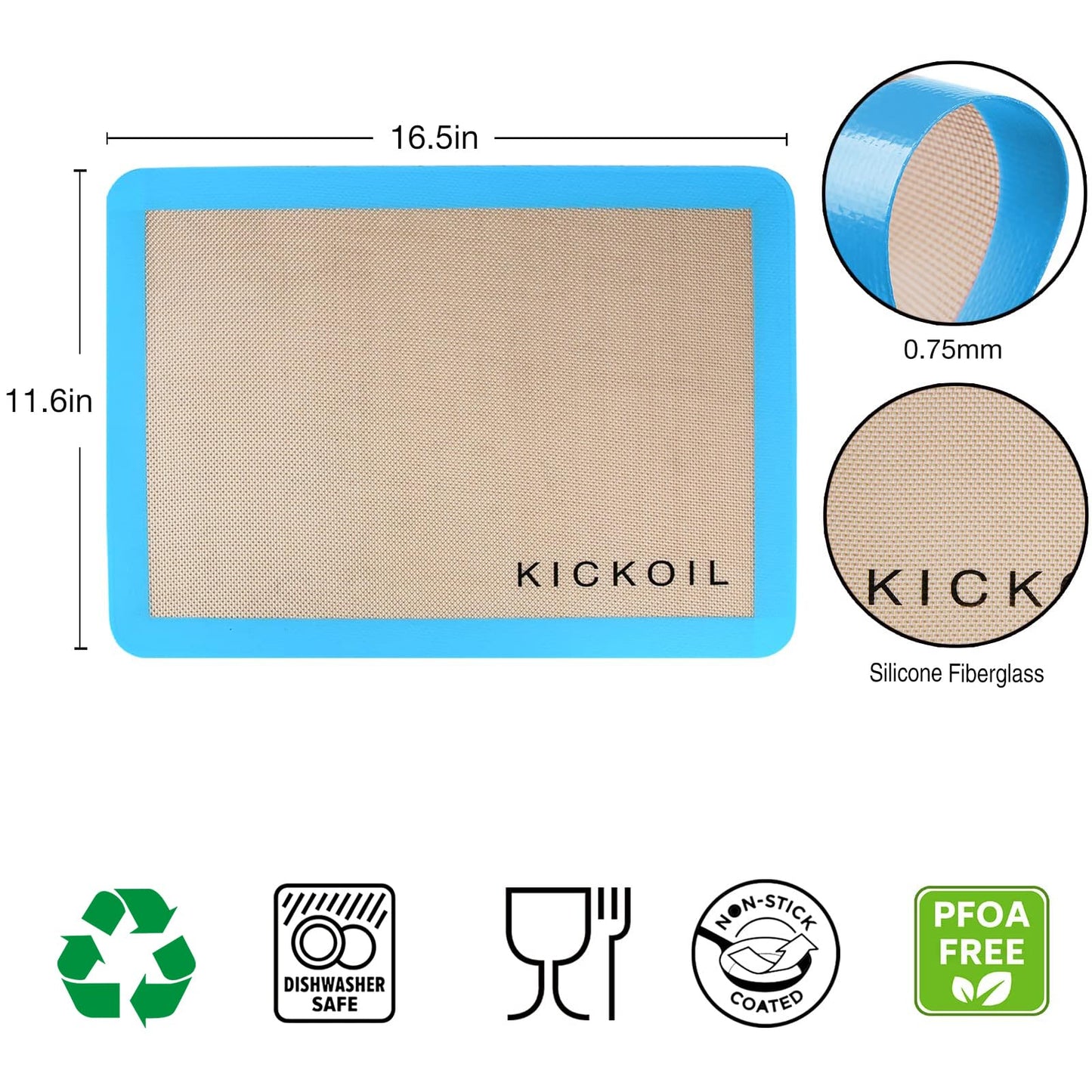 Silicone Baking Mat Large Set 4 Half Sheet-Silicone Bakeware Mat for Oven Reusable Heat Resistant Non Stick Baking Sheet BPA Free Cooking Supplies for Cookie, Bread, Macaron&Pastry,Rectangular