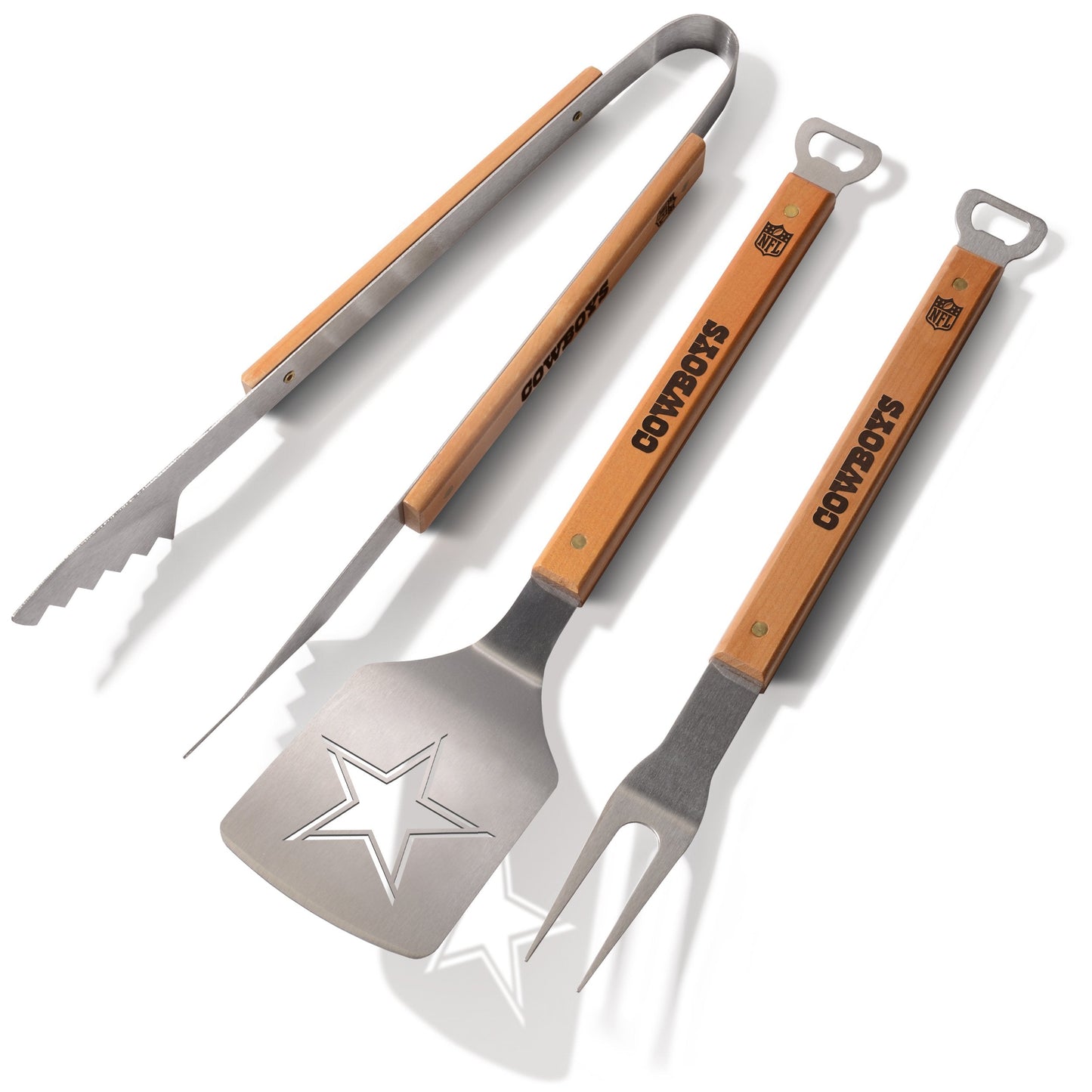 YouTheFan NFL Dallas Cowboys Classic Series 3-Piece BBQ Set , Stainless Steel, 22" x 9"
