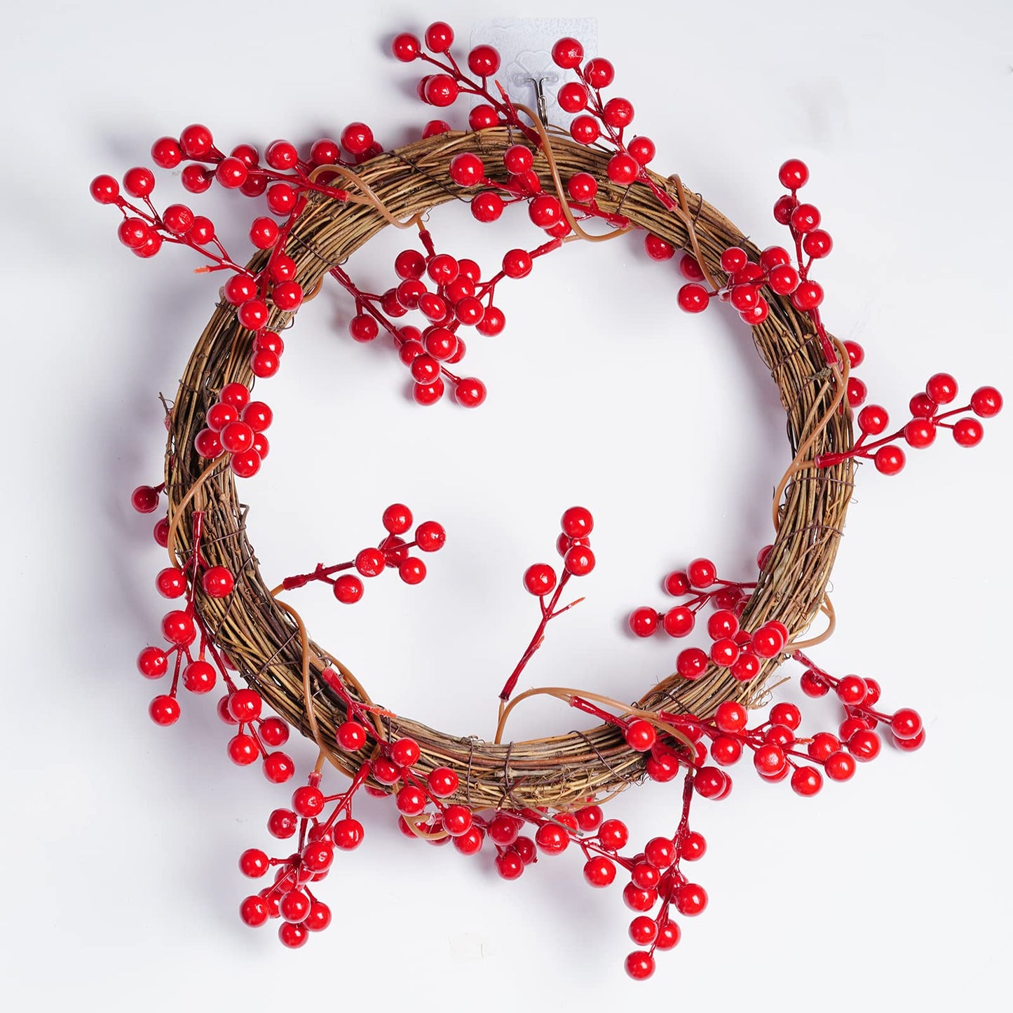 Grapevine Wreath Set, Marrywindix 2 Pieces Natural Vine Branch Wreath Christmas DIY Rattan Wreath Garland for Christmas Holiday Craft Wedding Decor (12 in.)
