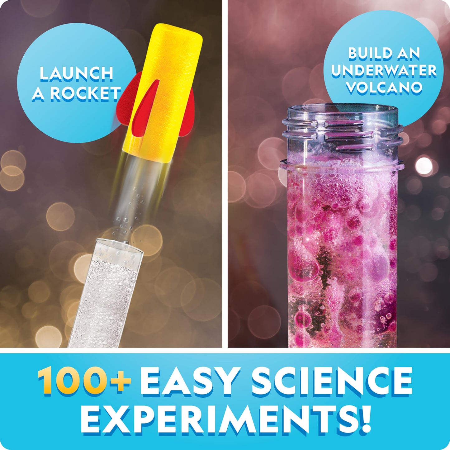 Blue Marble National Geographic Stunning Chemistry Set - Mega Science Kit with 45 Easy Experiments- Make a Volcano and Launch a Rocket, STEM Projects for Kids Ages 8-12, Science Toys