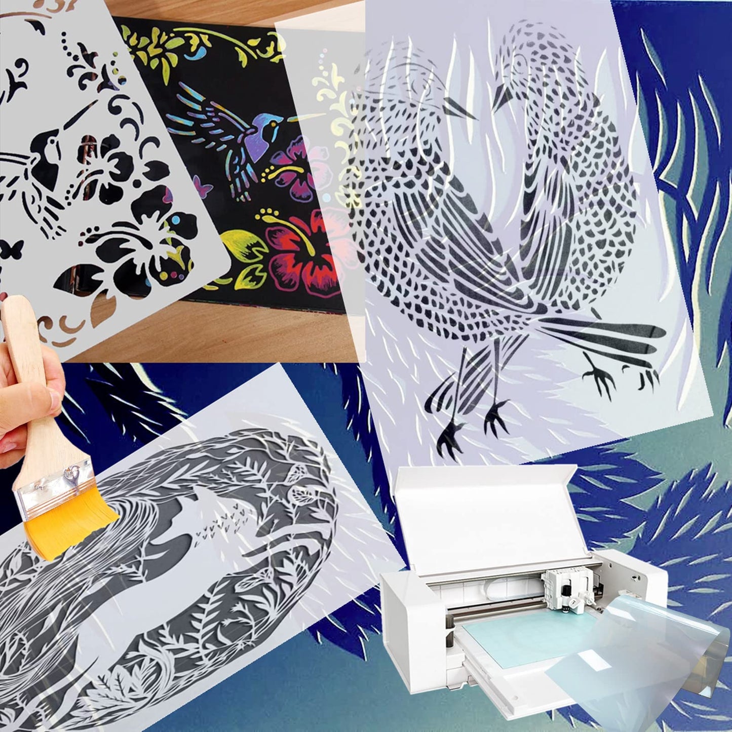 ZHluja Mylar Blank Stencil Sheet for Stencil Cutting,Craft Translucent 12 x 24 inch 10 Sheets 7.5 mil Acetate Template Material (10 Sheets, 7.5mil)