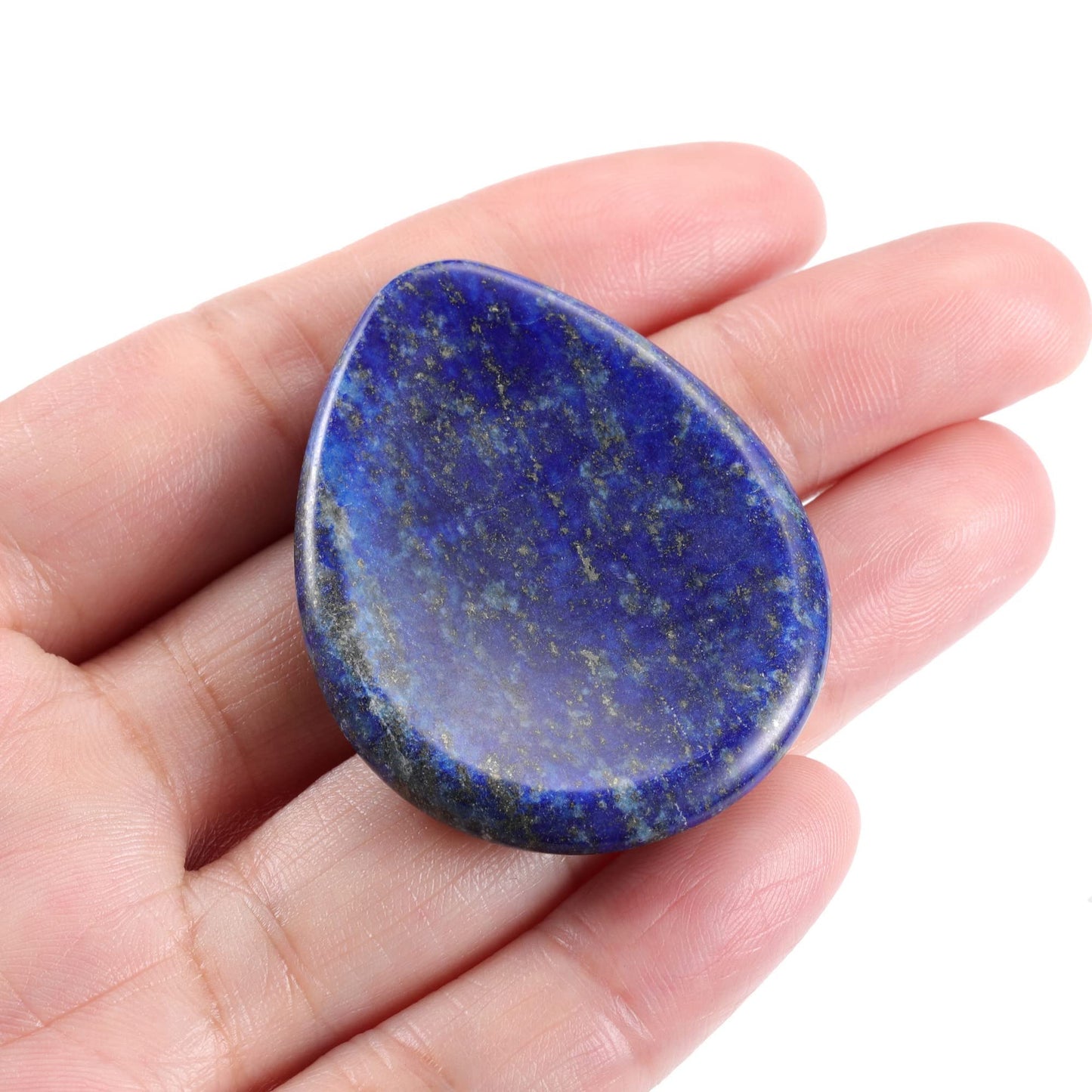 CrystalTears Lapis Lazuli Crystal Worry Stone Thumble Polished Healing Crystals Pocket Palm Stone Thumb Worry Stones for Anxiety Stress Relief Crystal Therapy