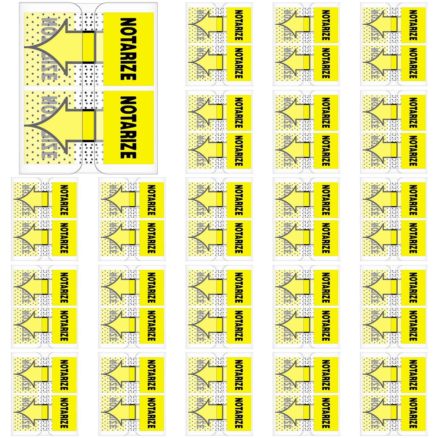 Qeeenar 800-Piece Sign Here Tabs - 1 Inch Sticky Flags for Document Notarization, Office Notebook and Book Annotation - Initial Here Stickers(Yellow,Notarize)