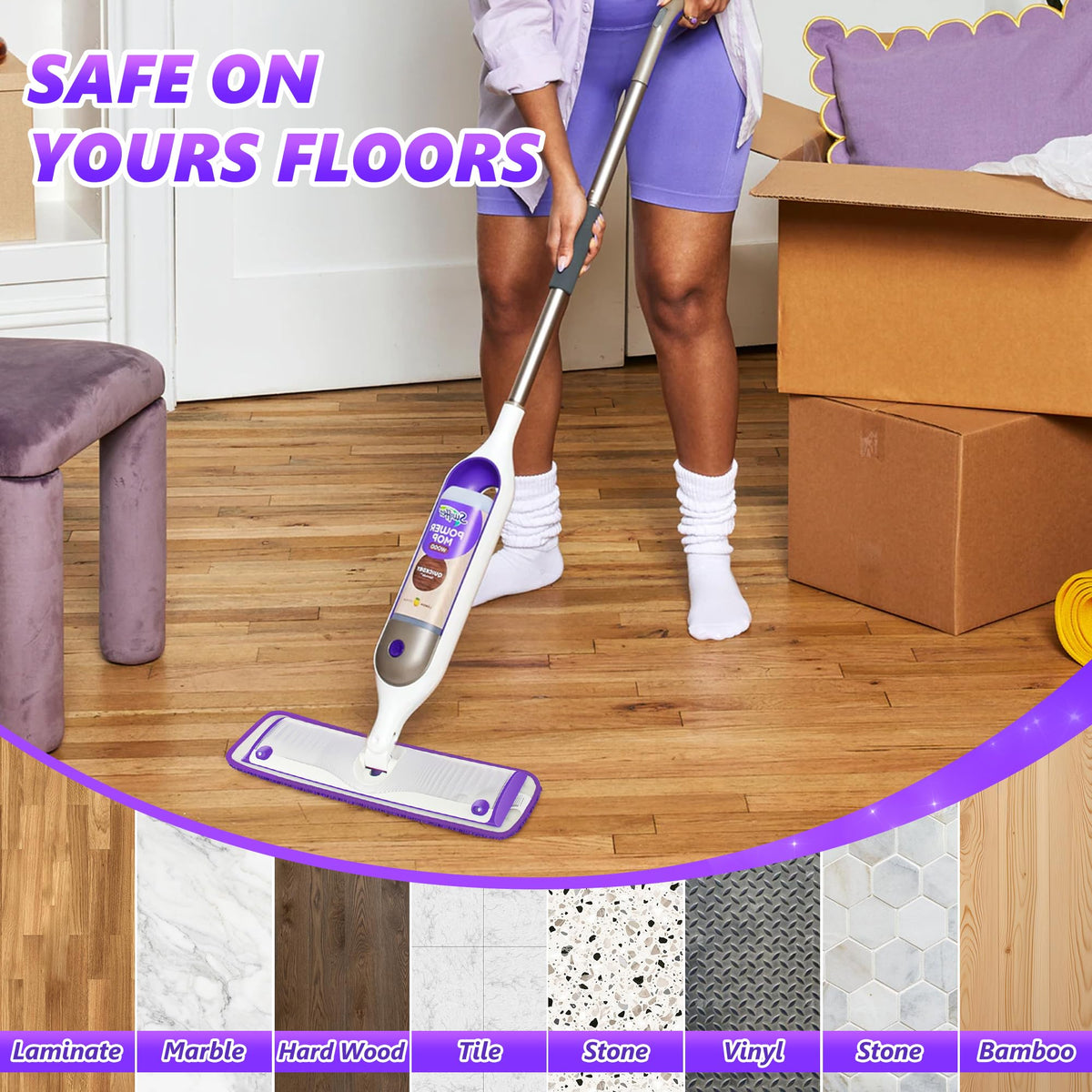 6 Pack Microfiber Mop Pads Washable for Swiffer PowerMop