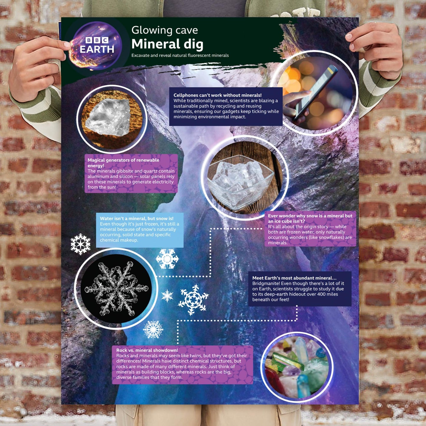 Horizon Group USA Mineral Dig Kit: Excavate 6 Real Gems, Glow in Dark, STEM Kit, Earth Science, Geology, Ages 6+