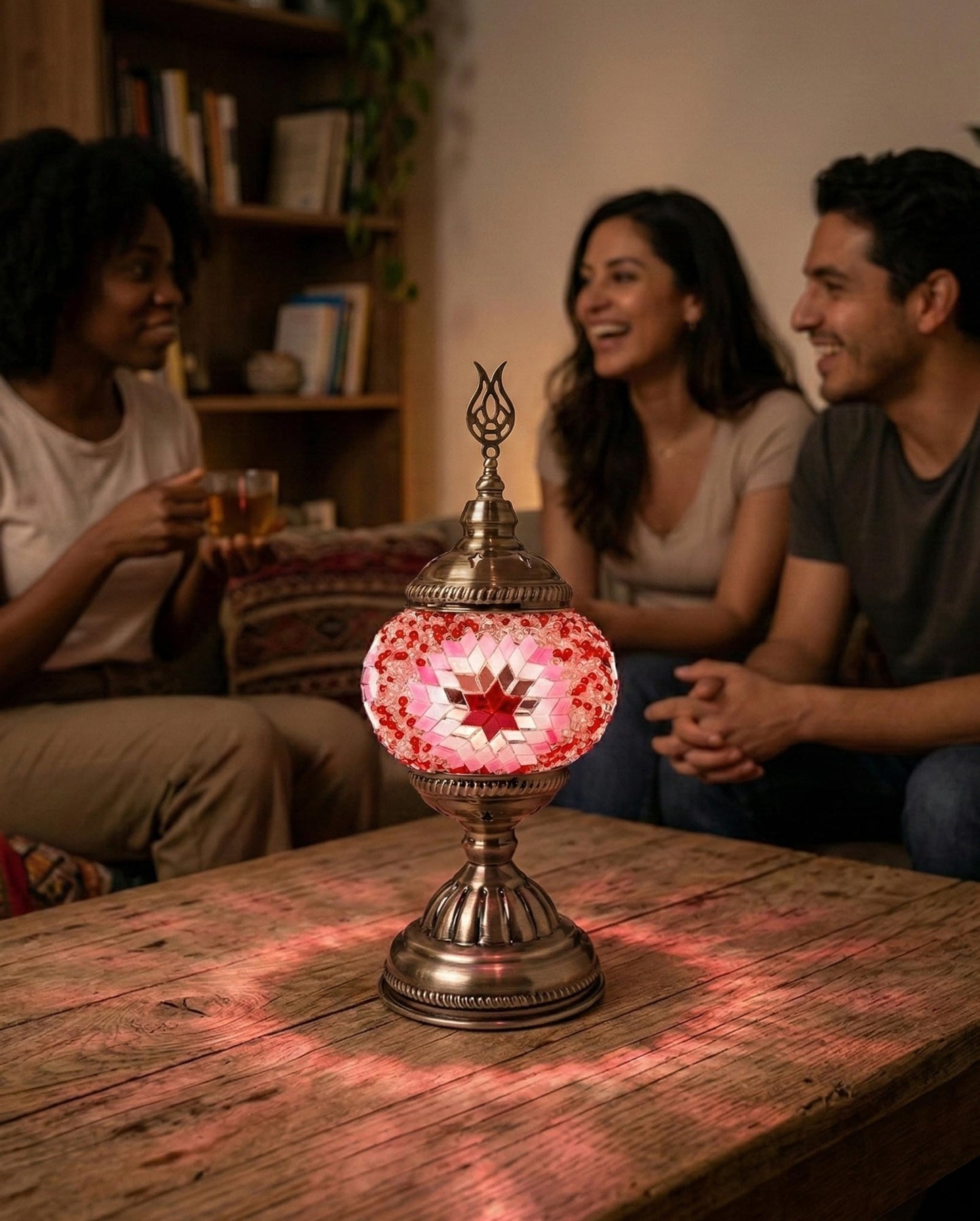 Ottoman Mosaics Turkish Mosaic Lamp Kit | DIY Art & Craft Project for Adults | Make Your Own Handmade Lamp (Pink)