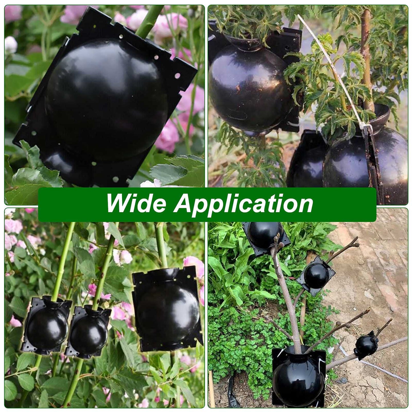 EATHEATY 30 Pcs Air Layering Pods - Reusable Plant Root Growing Box - High Pressure Propagation Ball Grafting Device - Botany Root Controller for Various Plants Asexual Reproduction, Black
