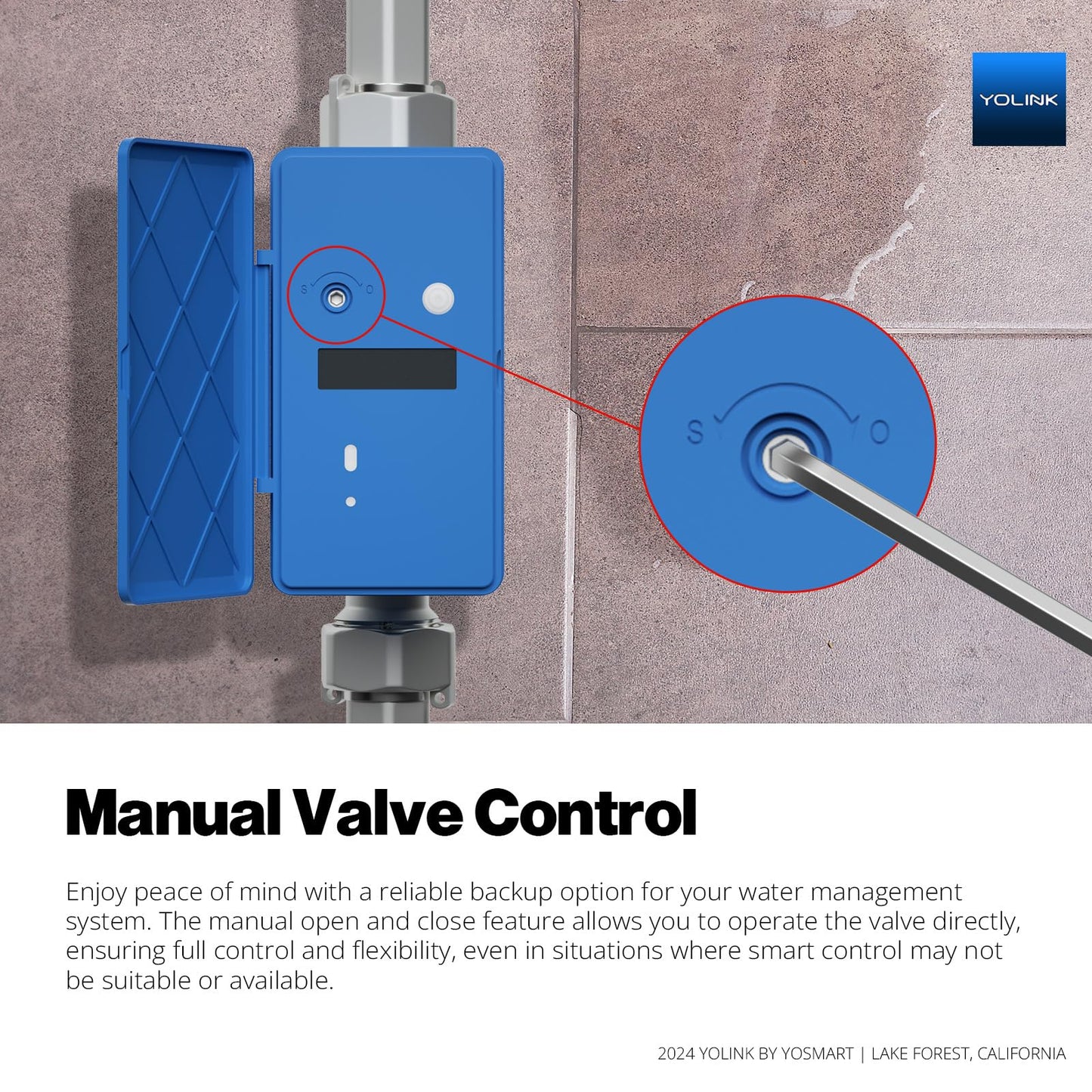 NSF Certified YoLink FlowSmart All-in-One Smart Water Meter & Auto Shutoff for 1.25" Pipes, LoRa Long-Range, Real-Time Leak Detection, 10-Year Battery, 80+ Device Ecosystem, Hub Included – YS5018