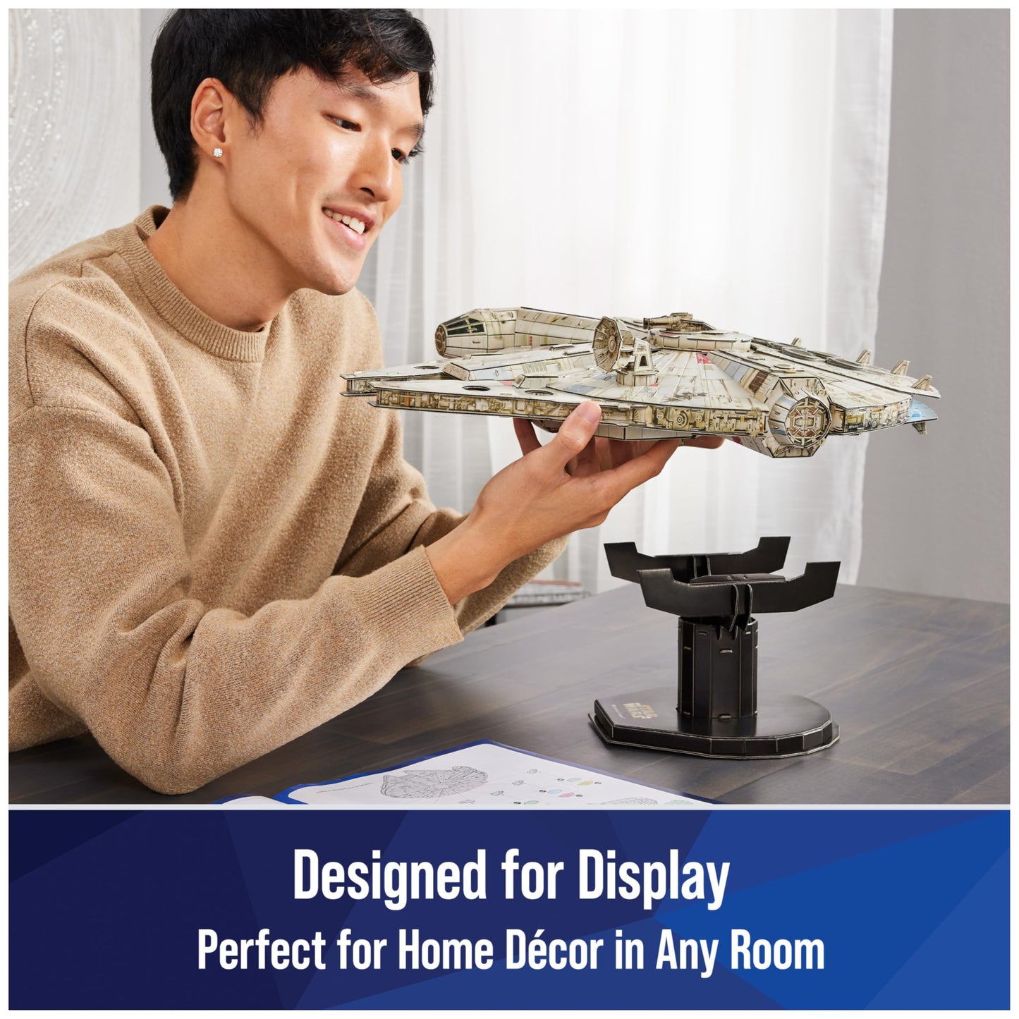4D Build Star Wars Millennium Falcon 3D Model Kit, Star Wars Gifts, Desk Decor for Fans & Collectors, 223 Pieces, 3D Puzzles, Gift Ideas for Ages 12 & Up