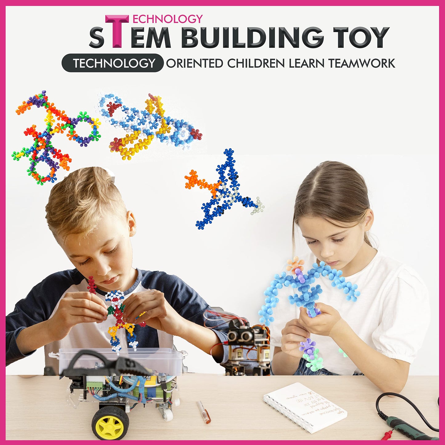 Curious 2 Learn Building Blocks 300ct - STEM Toys for Creativity - 4 Year Old Boy Birthday Gift - Interlocking Discs Set - 5 Year Old Boy Birthday Gift - Educational Toys