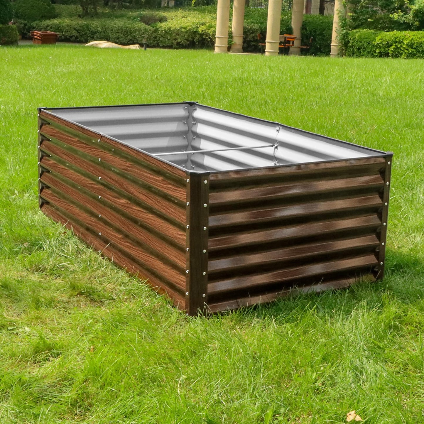 SnugNiture Galvanized Raised Garden Bed 6x3x2FT and 4x2x2FT Outdoor Large Metal Planter Box Steel Kit for Planting Vegetables, Flowers