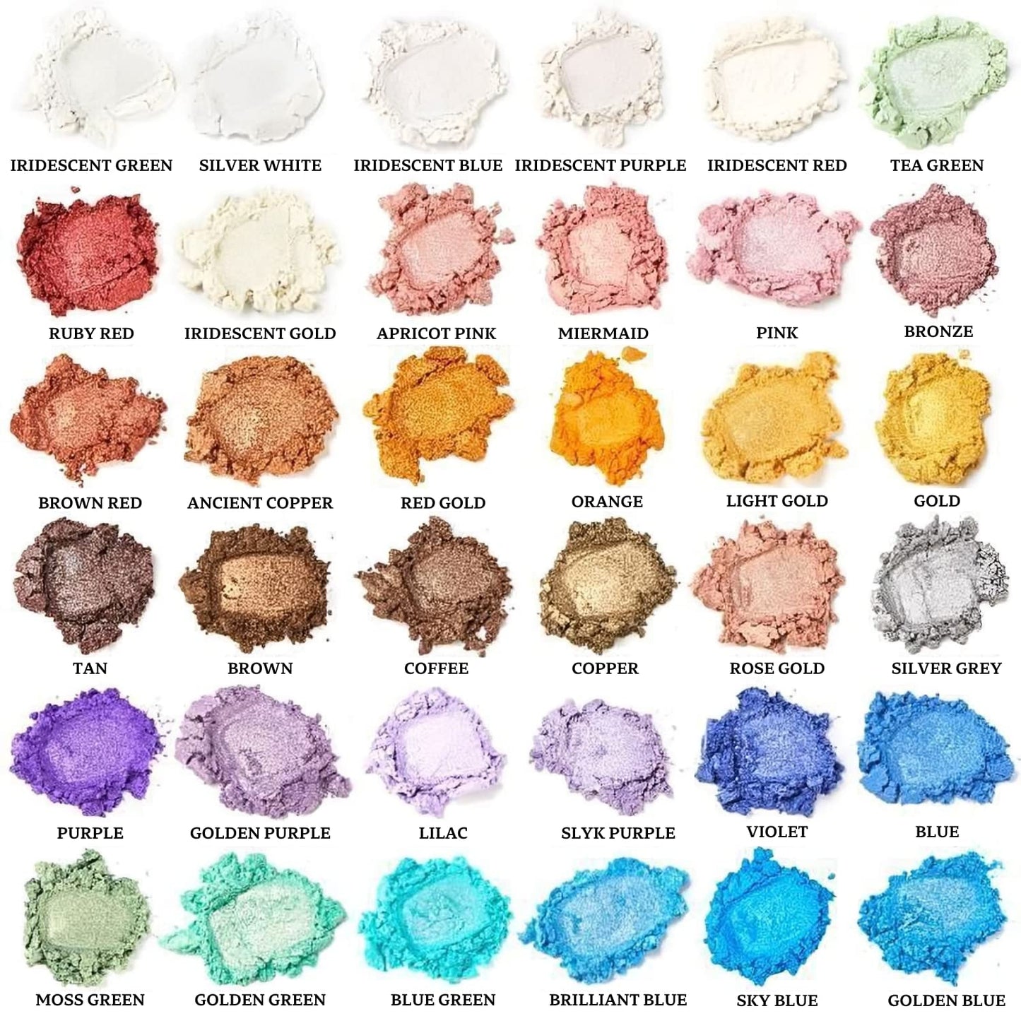 Smalltongue Mica Powder for Epoxy Resin, 36 Colors, 0.35 oz(10g) Bottles Mica Glitter, Pigment for Lip Gloss, Soap Making, Bath Bomb, Art Crafts, Resin Dye, Nails