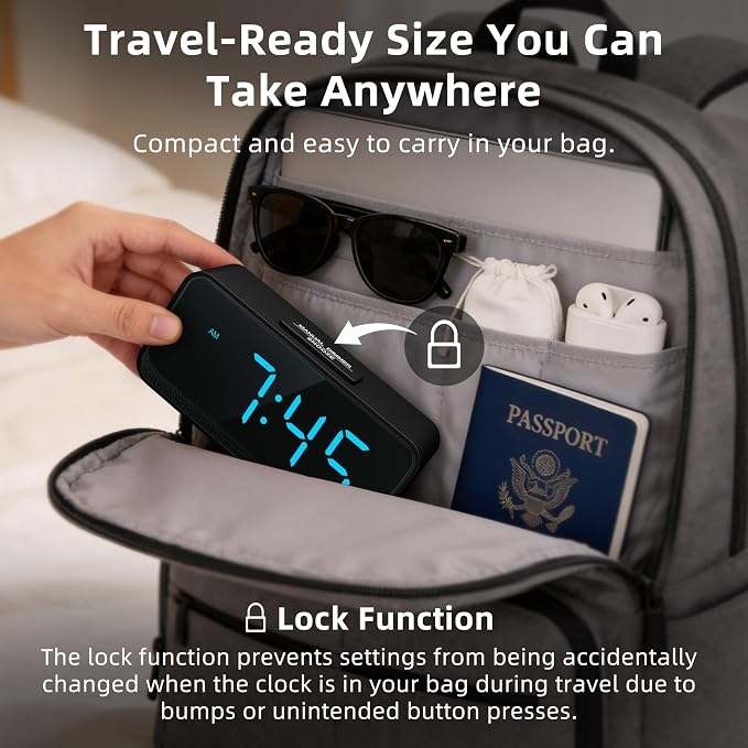 Battery Operated Small Alarm Clock: Compact Cordless Design