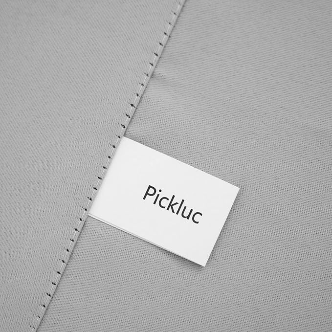 Pickluc Rod Pocket Tier Curtain - Half Blackout Curtain for Kitchen, Bathroom, Cabinet, Basement, 42 Inches Wide and 36 Inches Long, Light Grey, 2 Panels
