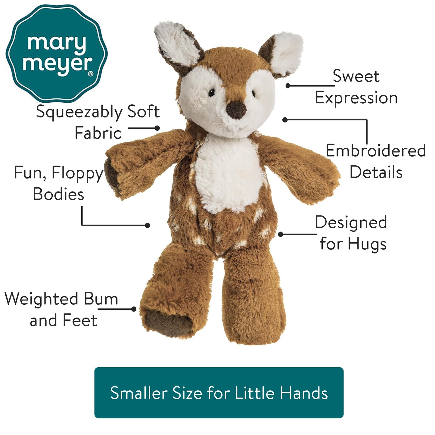 Mary Meyer Stuffed Animal Marshmallow Zoo Plush Soft Toy, 9-Inches, Junior Fawn