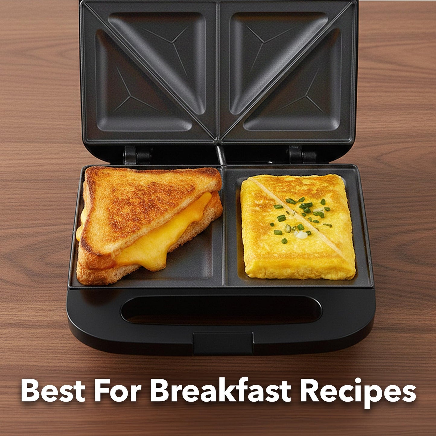 OVENTE Electric Sandwich Maker with Non-Stick Plates, Indicator Lights, Cool Touch Handle, Easy to Clean and Store, Perfect for Cooking Breakfast, Grilled Cheese, Tuna Melts and Snacks, Black GPS401B
