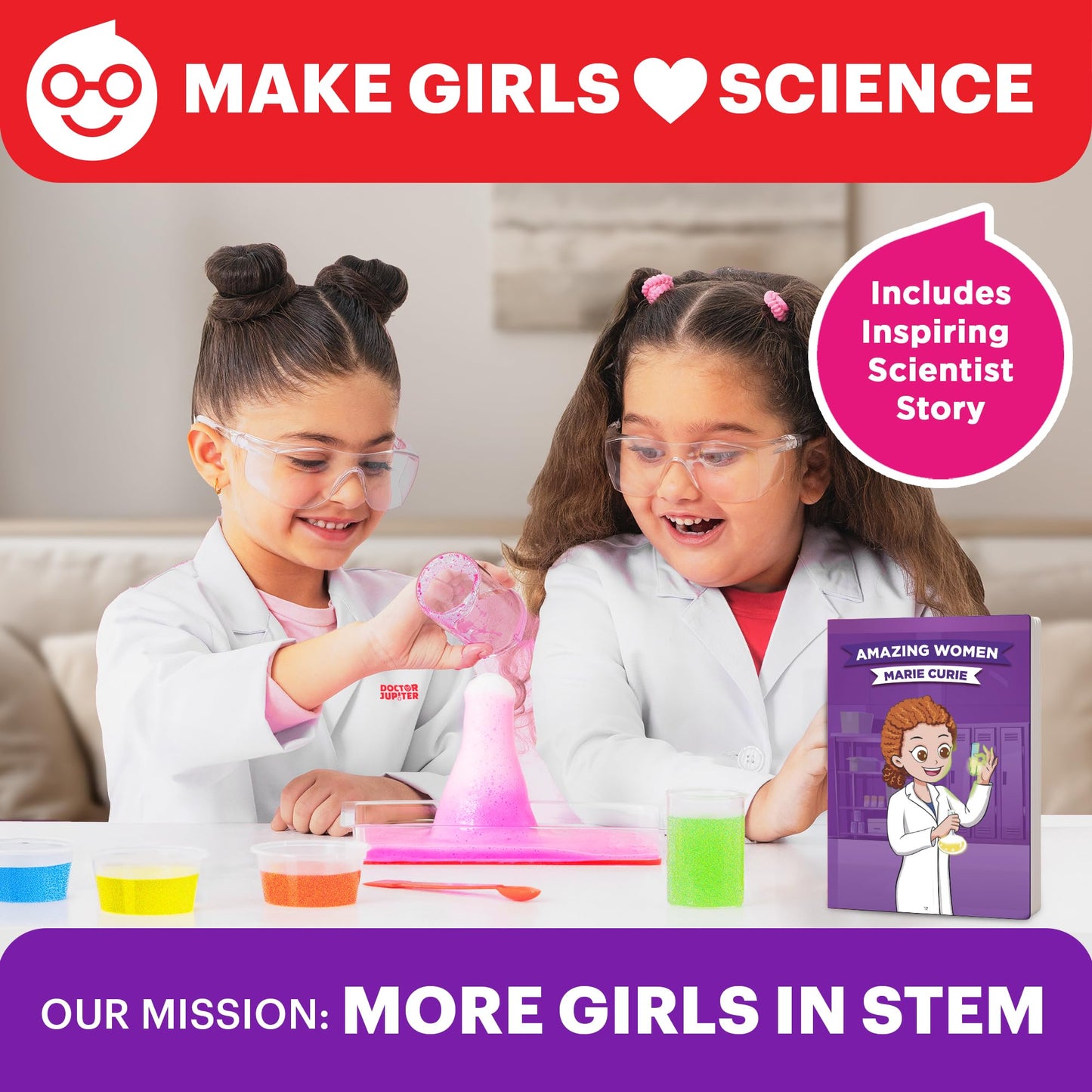 Doctor Jupiter Explosive Science Kit for Girls Ages 8-10-12-14 | Birthday Gift Ideas for 8,9,10+ Year Olds | Chemistry Set, STEM Toy Kit with 10 Experiments | Learning & Educational Projects