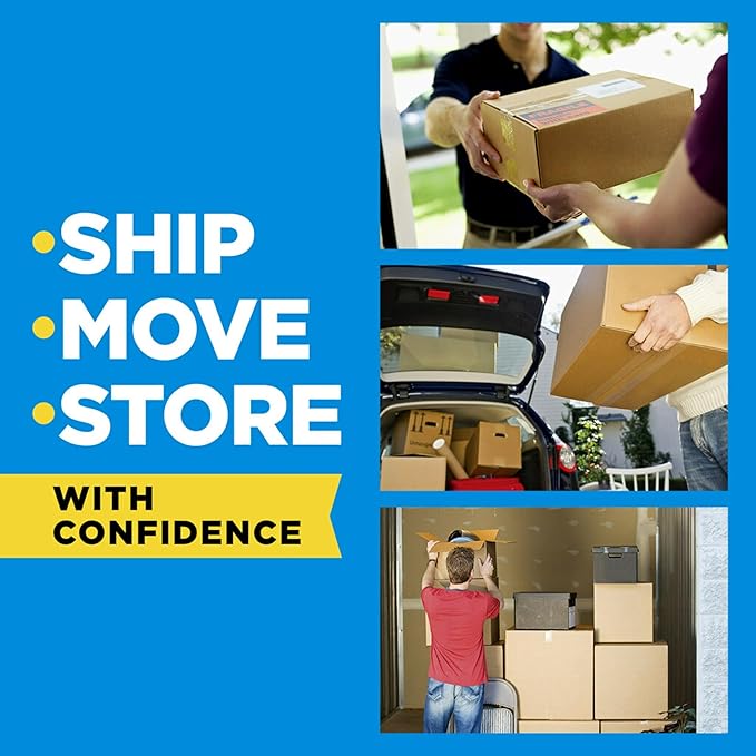 Scotch Heavy Duty Shipping Packing Tape, Clear, Packing Tape for Moving Boxes and Packaging Supplies, 1.88 in. x 22.2 yd., 6 Roll Dispensers, Moving Supplies