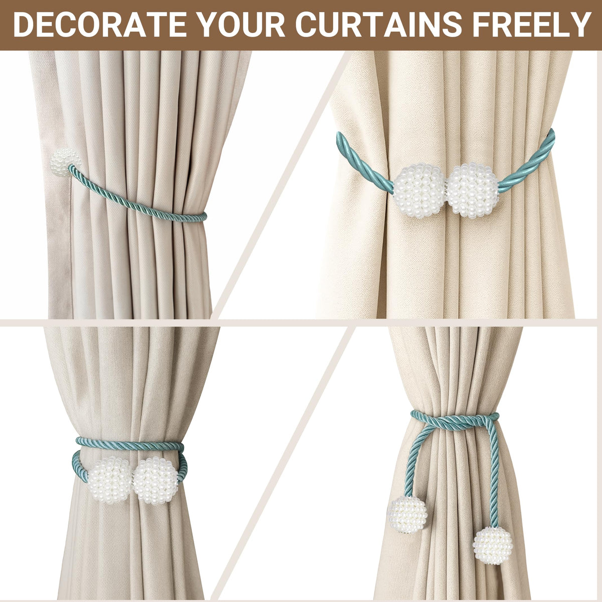 Magnetic Curtain Tiebacks Blue 2pcs (2 Count)