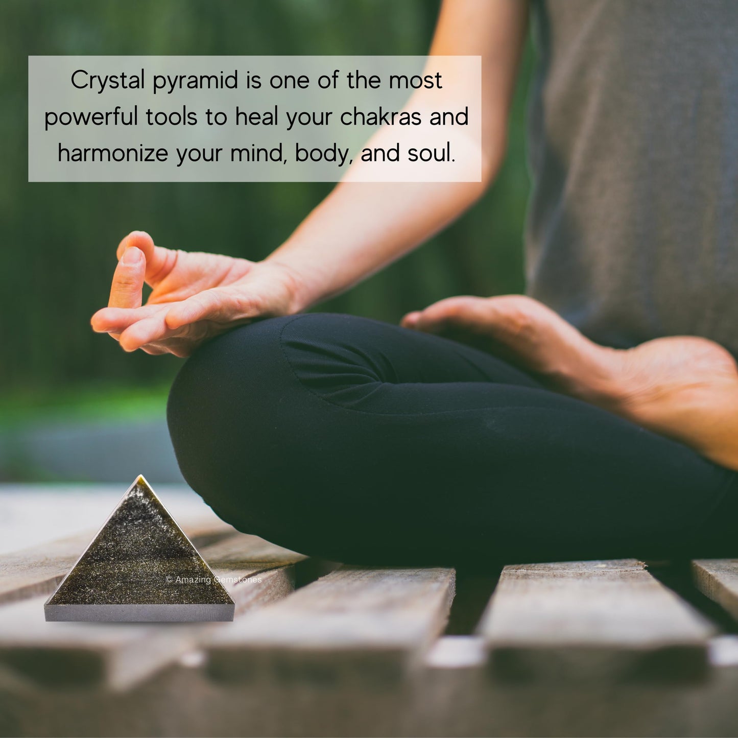 Amazing Gemstone Gold Sheen Obsidian Pyramid Crystal Healing Stones - 1.5" Great Pyramid Figurine of Natural Stone Pyramid for Meditation, Reiki, Chakra Balancing and Crystal Pyramids Grid