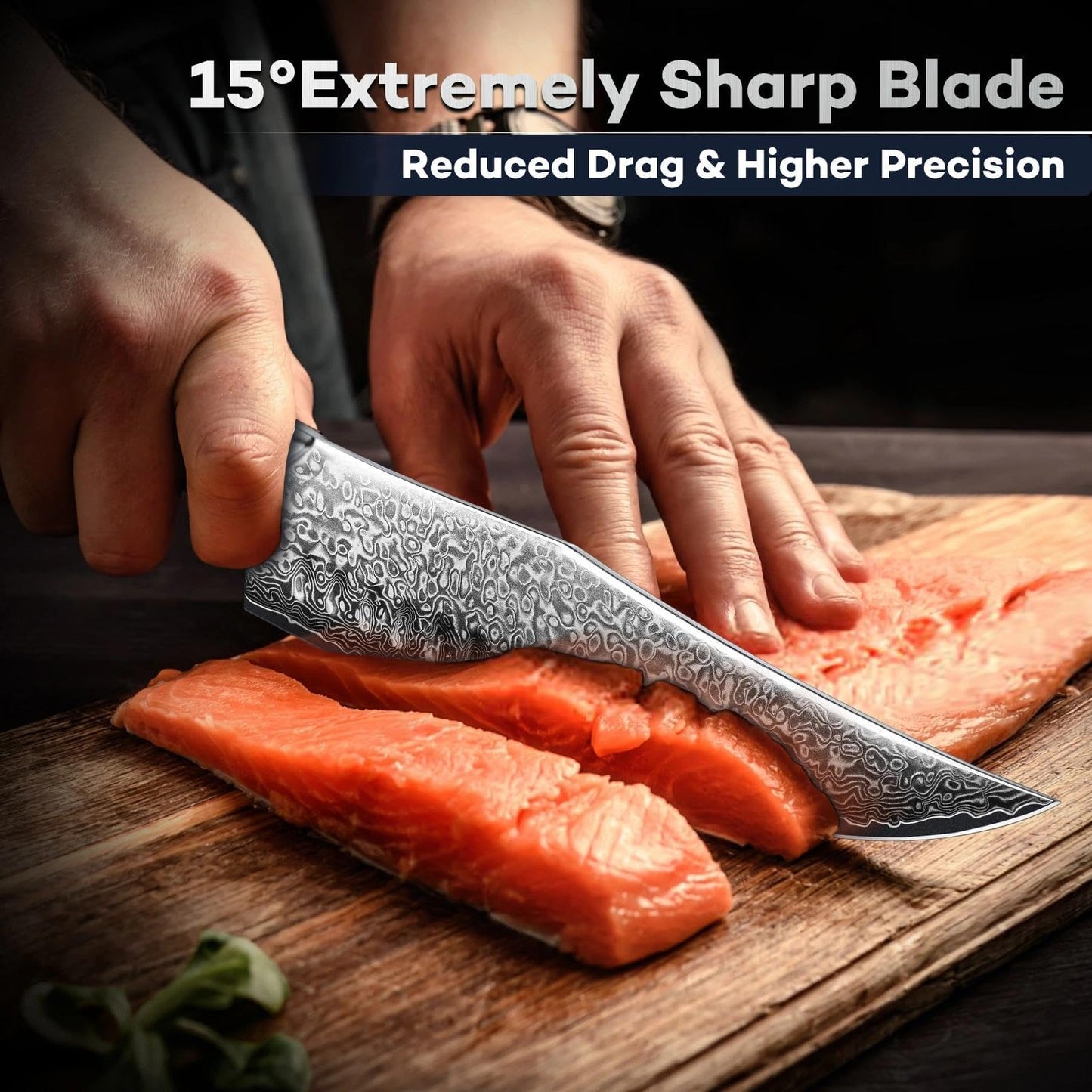 DRAGON RIOT Japanese Chef Knife, Damascus Kitchen Knife with VG10 Steel Core, Ultra Sharp Handmade Cooking Knives with Ergonomic Handle, Premium Gift Box for Mon and Dad