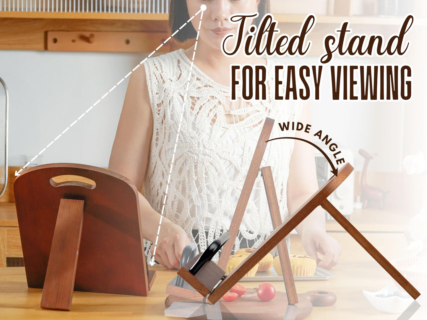 InnoBeta Chef Gifts for Cooking Lovers, Cookbook Stand for Kitchen Counter, Perfect Gifts for Chefs on Birthday, Adjustable Tablet Recipe Book Holder, Unique Kitchen & Culinary Decor