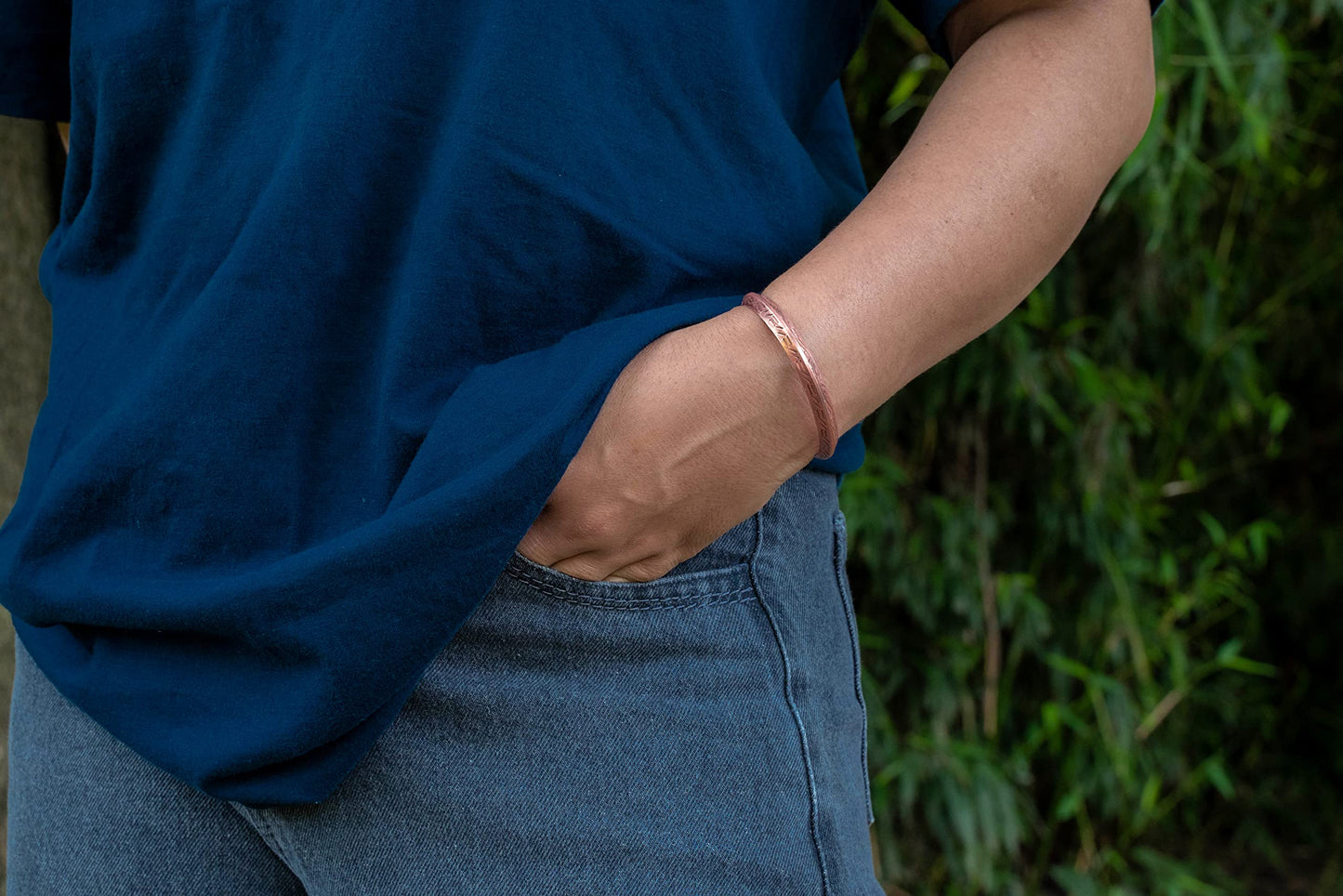 Tibetan Hand Crafted Copper Medicine Bracelet From Nepal (Style 8)