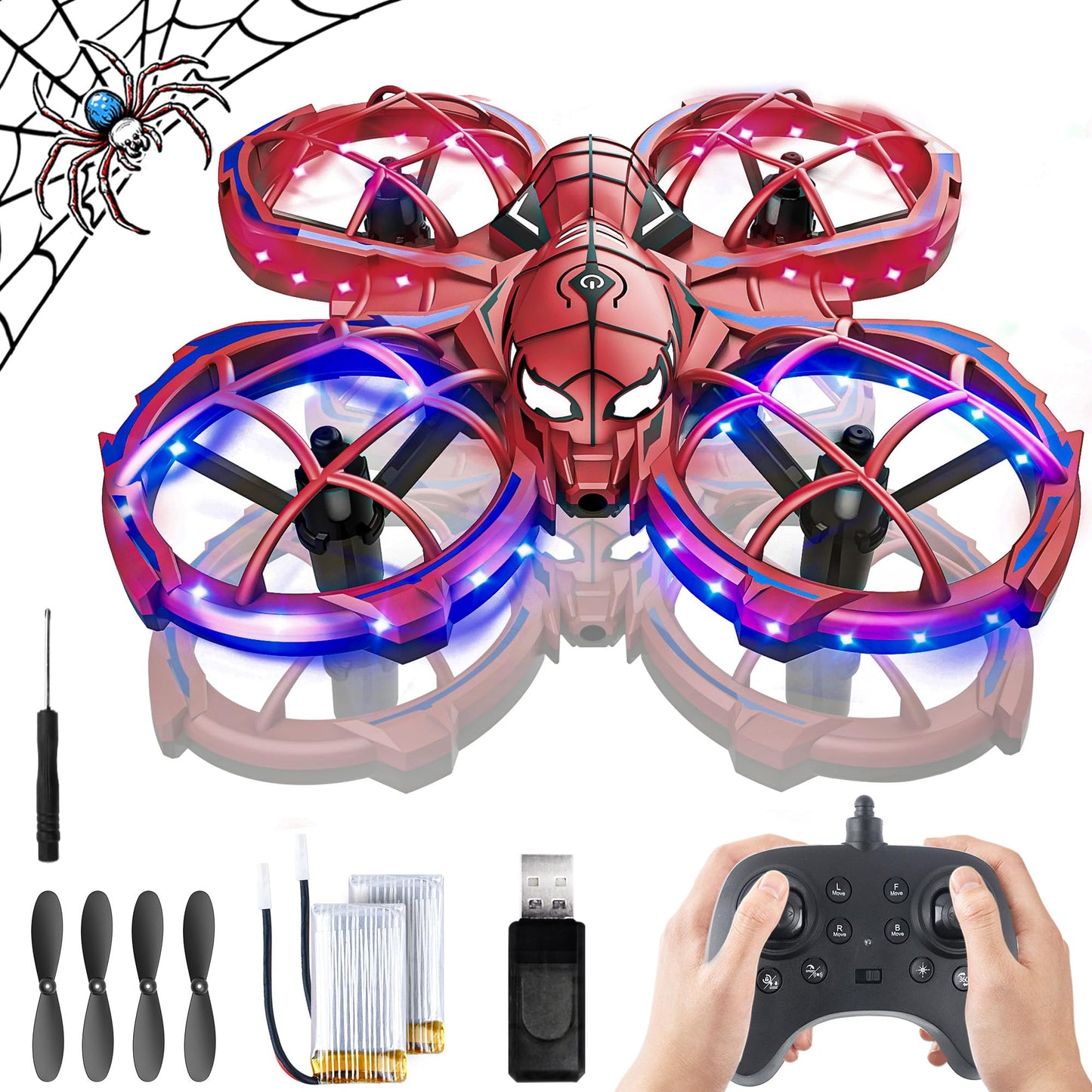 BEZGAR Mini Drone Easy to fly Beginner, LED Remote Control Drones, RC Quadcopter with Auto Hovering, 3 Speed Mode, 360° Flips Stunt, Headless Mode, Obstacle Avoidance, Birthday Gifts for Kids 8-12