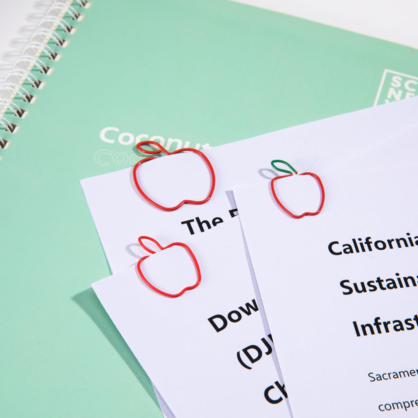 OZENT 90PCS Apple Shaped Paper Clips, Cute Fruit Bookmarks & Decorative Paperclips Set, 3 Designs Red Apple Clips for Teacher Gifts Appreciation, Office School Classroom Supplies