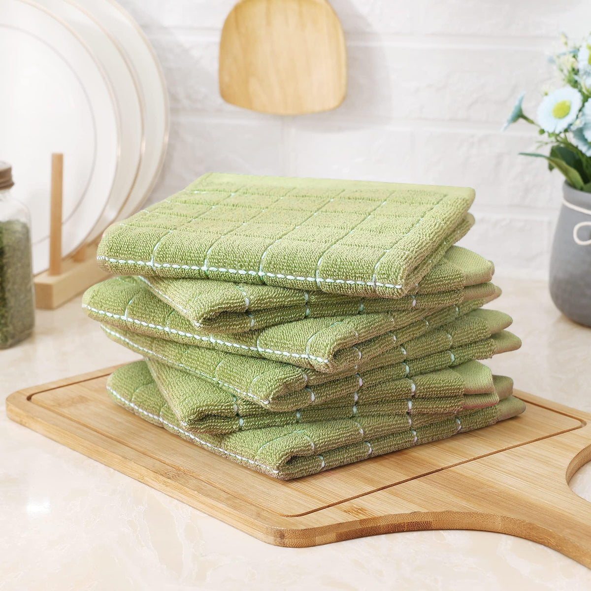 100% Cotton Terry Kitchen Dish Cloths (6 Count)