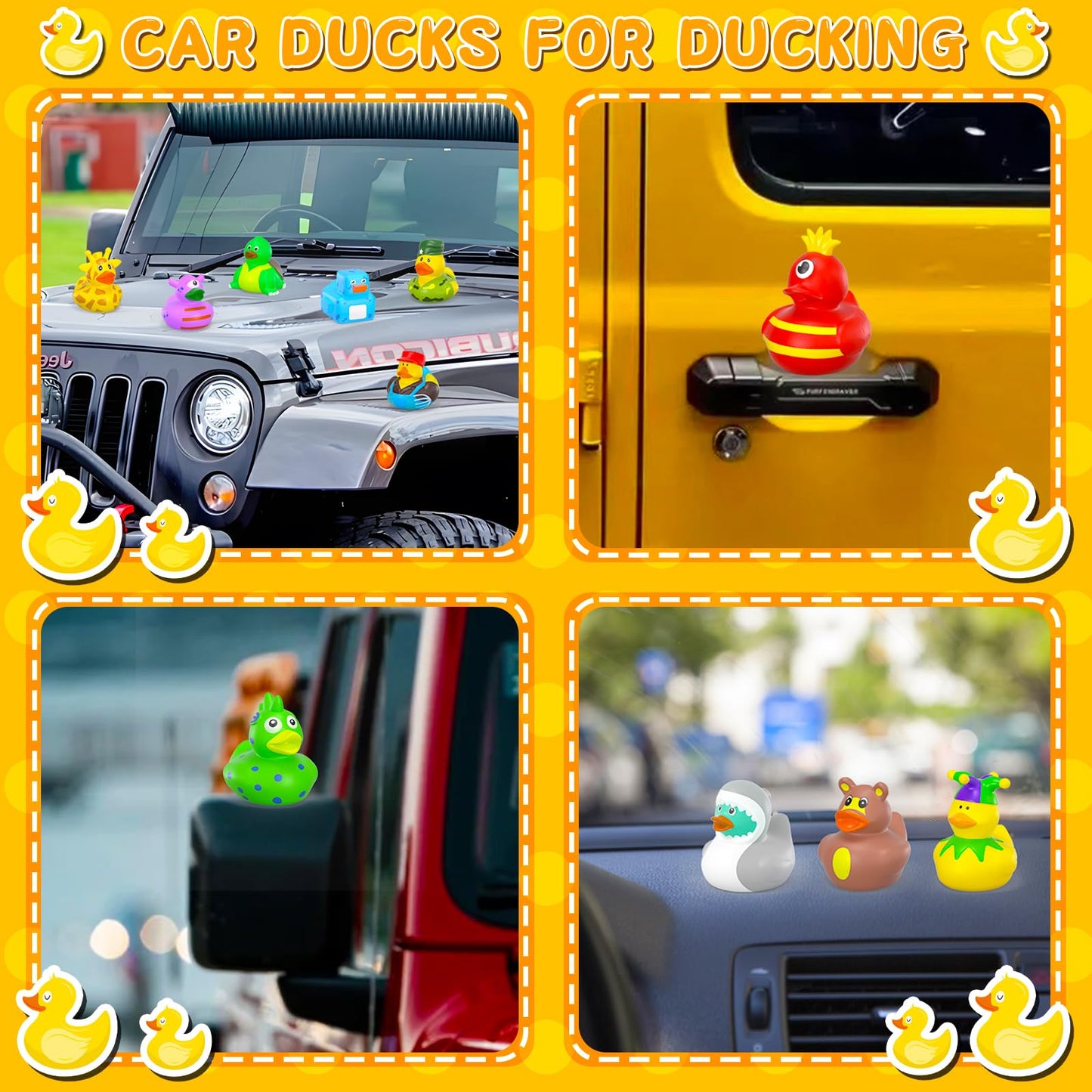 150 Pcs Rubber Ducks in Bulk,Car Ducks for Ducking,Mini Rubber Duckies for Toddler Baby Bath Toys