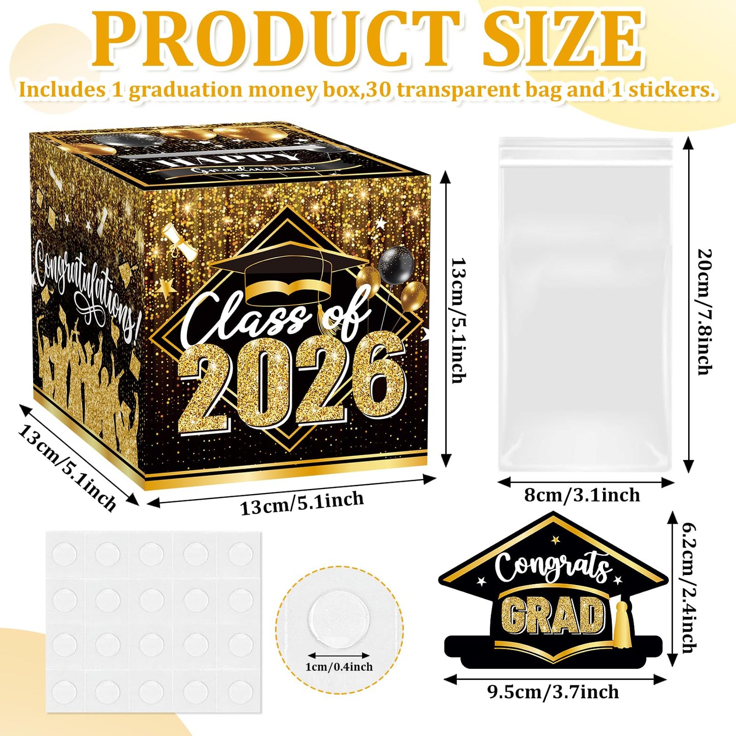 Graduation Money Box for Cash Gift Pull, Black Gold Money Pull Box Gift 2026 Grad Suprise, Funny Graduation Party Gift Pull Money Cash, Graduation Money Holder for Cash with Pull Out Card DIY Set