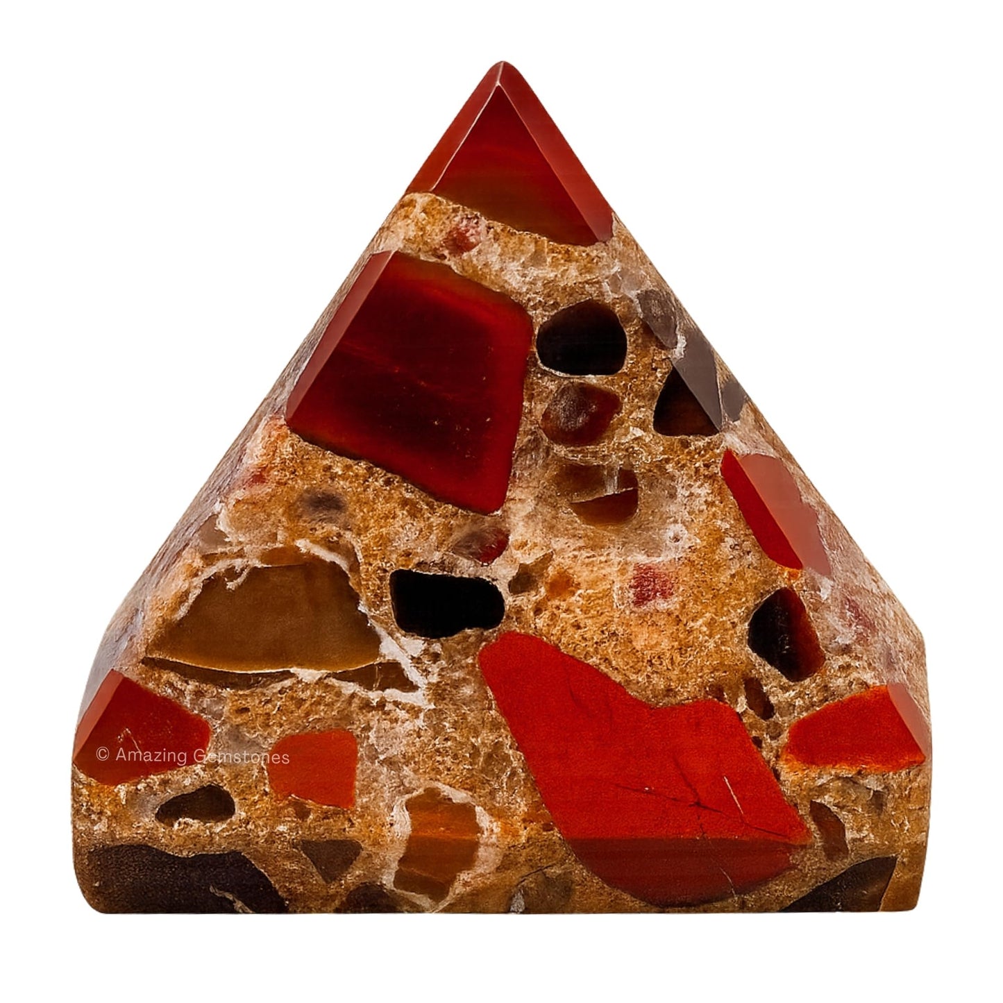 Spotted Jasper Pyramid Crystal Healing Stones - 1.5" Great Pyramid Figurine of Natural Stone Pyramid for Meditation, Reiki, Chakra Balancing and Crystal Pyramids Grid