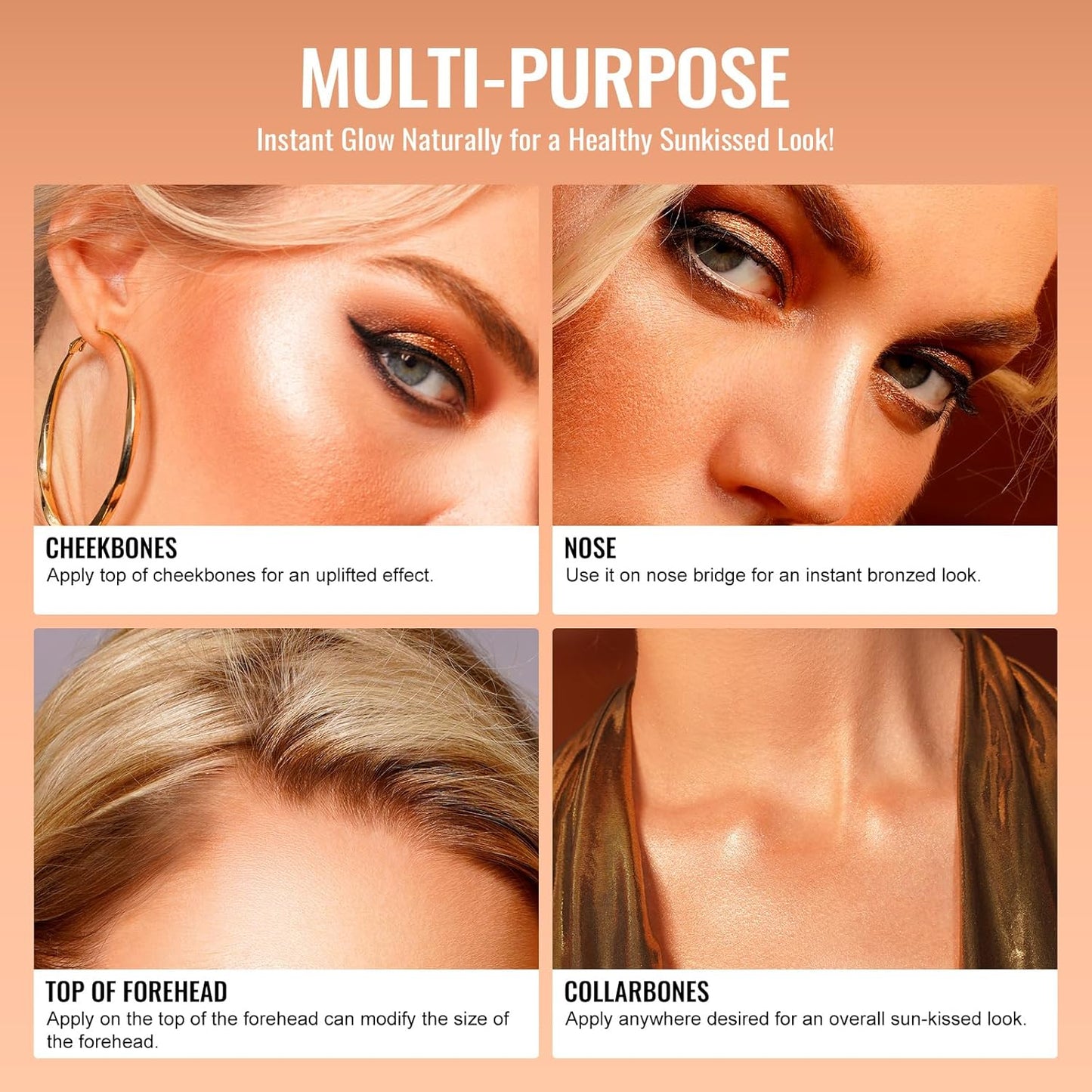 Oulac Matte Bronzer Powder Face Makeup with Mirror - Natural SunKissed Bronzer Look,Highly Pigmented Cream Bronzer, Long Lasting Glow, Easy to Blend, Vegan & Cruelty-Free BS02