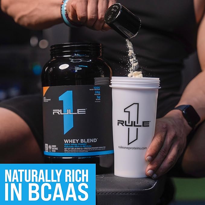 Rule One Proteins Whey Blend - Lightly Salted Caramel, 24g Fast-Acting Whey Protein Concentrates, Isolates, and Hydrolysates Per Serving, with Naturally Occurring EAAs and BCAAs, 2lbs
