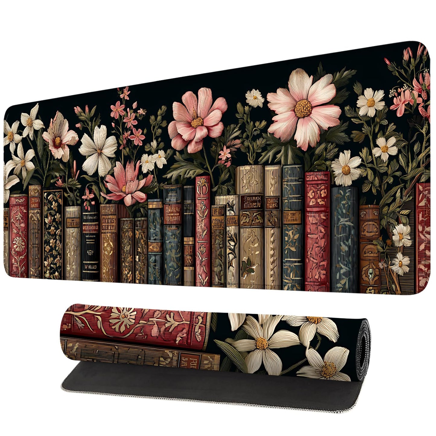 Mouse Pad, Large Anti-Slip with Stitched Edges Desk Mat Desktop Laptop Computer Desk Keyboard Mat,Table Protector Blotter Mat (Book, 31.5" x 11.8")