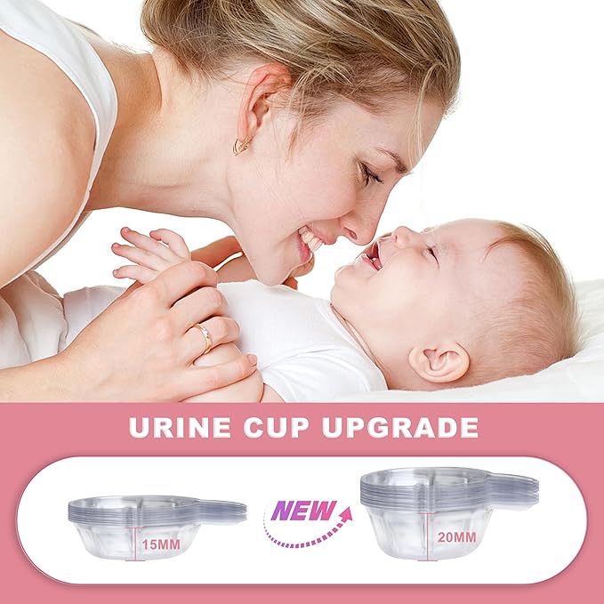 Pregnancy Test Strips with Urine Cups, hCG Detection Home Pregnancy Test, Sensitive & Over 99% Accurate, 10 Count Individually Wrapped, Rapid Prenancy Tests Kit 5mm Wider 25mIU/mL