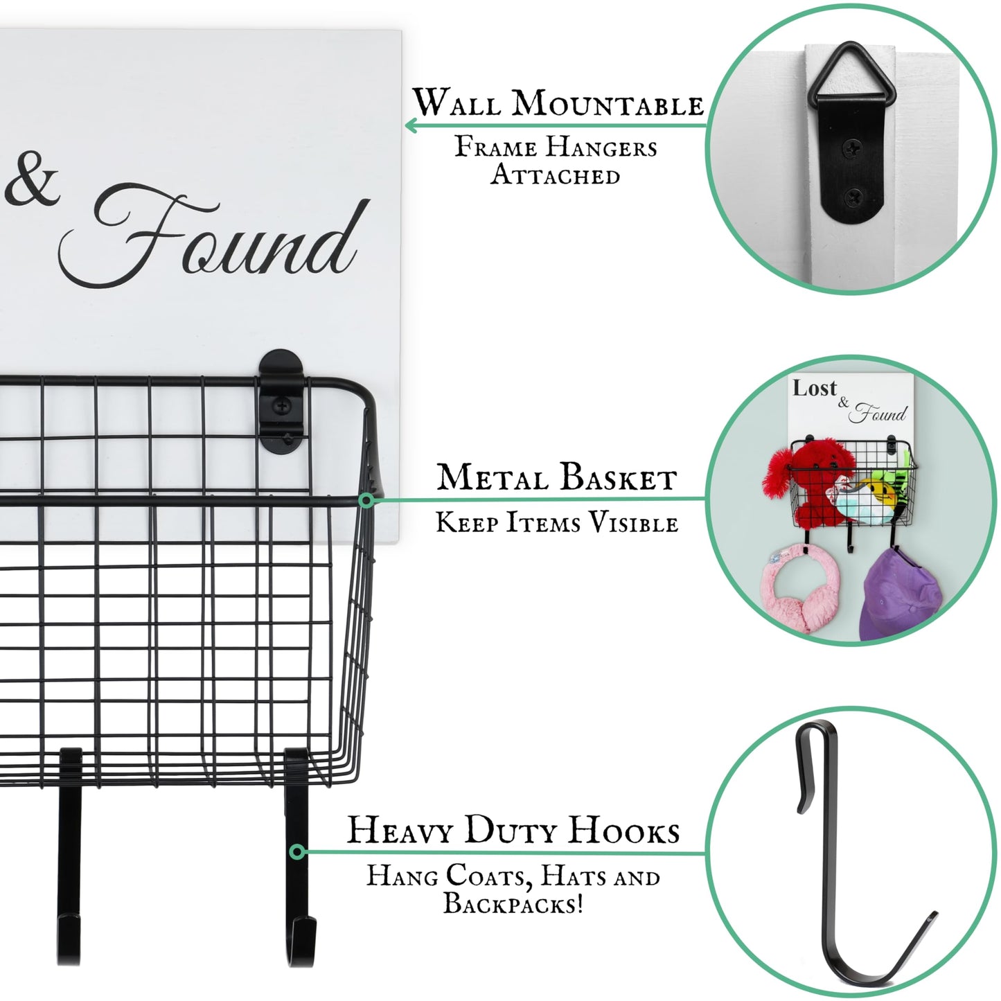 PriZoi Lost and Found Bin Basket - Ideal for a Preschool Classroom or Daycare | Farmhouse Classroom Decor - Lost Socks Basket For Laundry Room