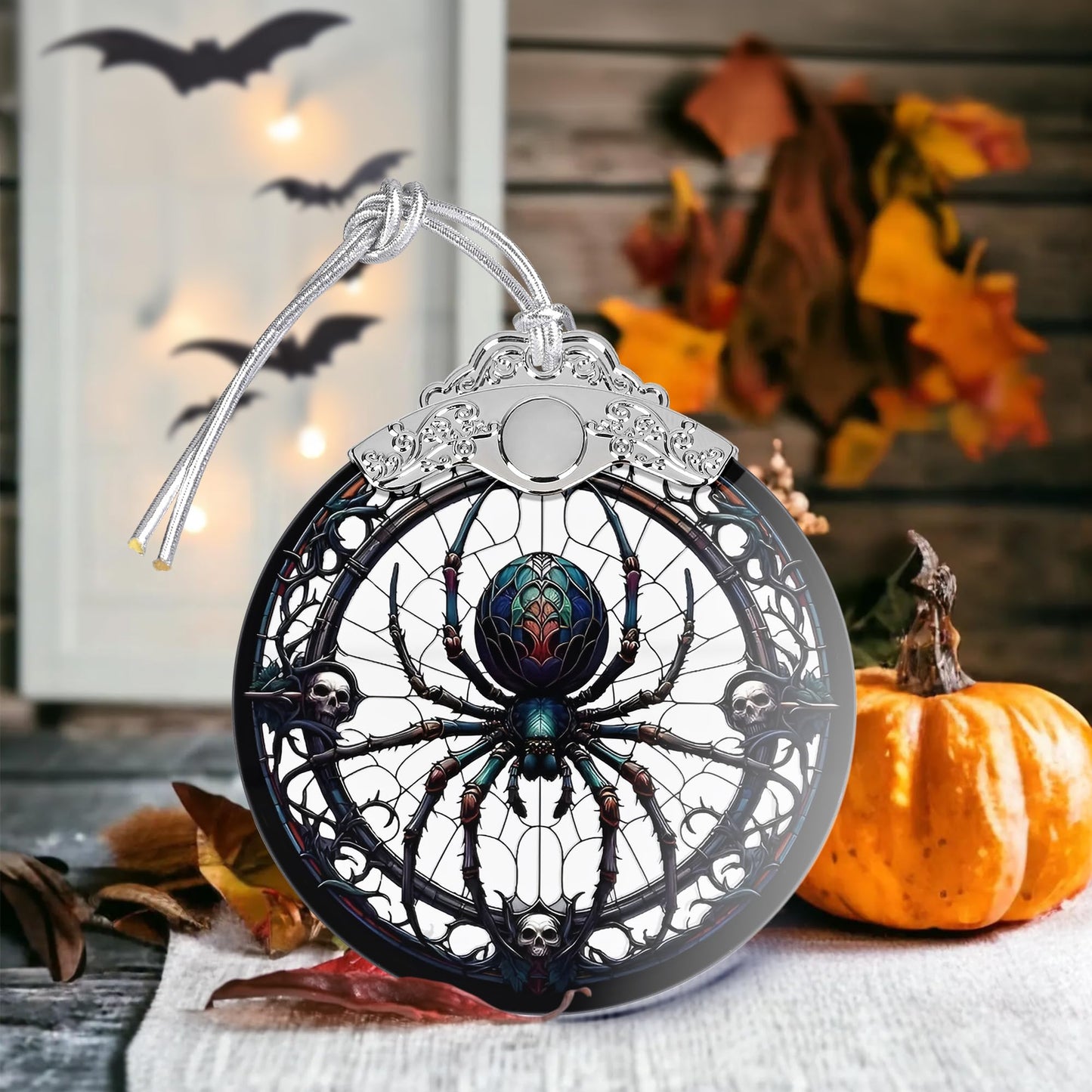 Christmas Ornament, Stained Glass Ornament, Christmas Decorations for Tree, Holiday Ornament, Unique Gift Idea - Dark Spider
