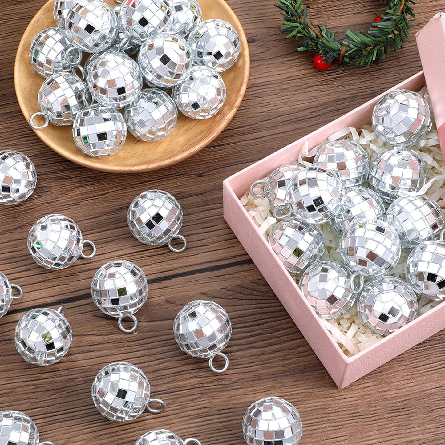 16000 Pcs Disco Ball Mirror Tiles, 10 Rolls Self-Adhesive Mirror Stickers, 5x5mm Real Glass Mini Square Mosaic Tiles for DIY Crafts, Home Decor, Party Decoration