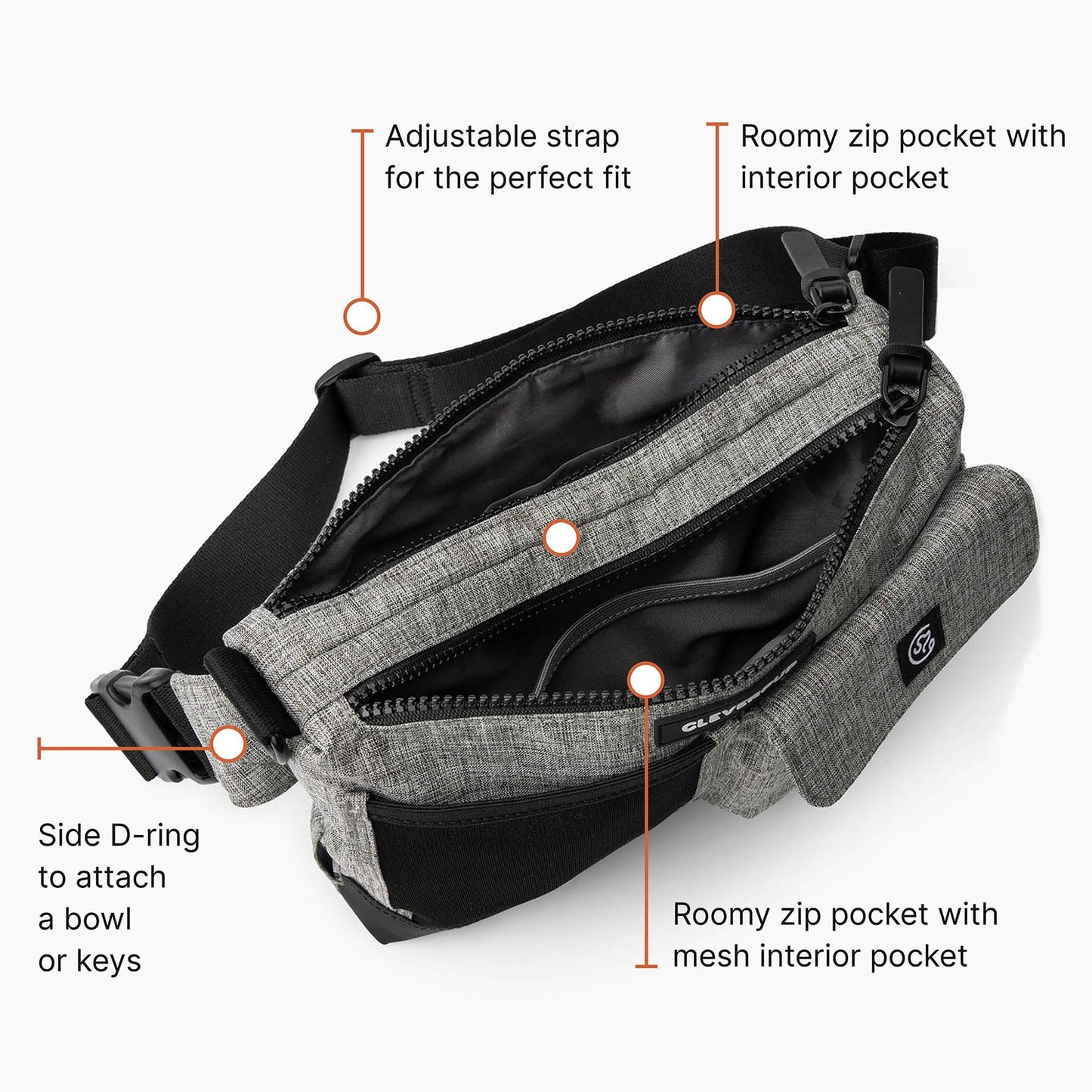 Cleverpup Dog Walk & Train Bundle - Hands Free Training Sling in Sand, Snackpack in Sand, & Small Nomad Bowl in Sand