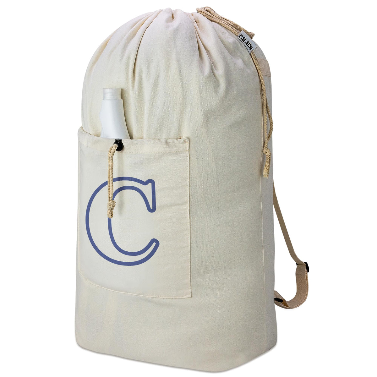 Laundry Bag Backpack Personalized Initial Canvas Laundry Bag