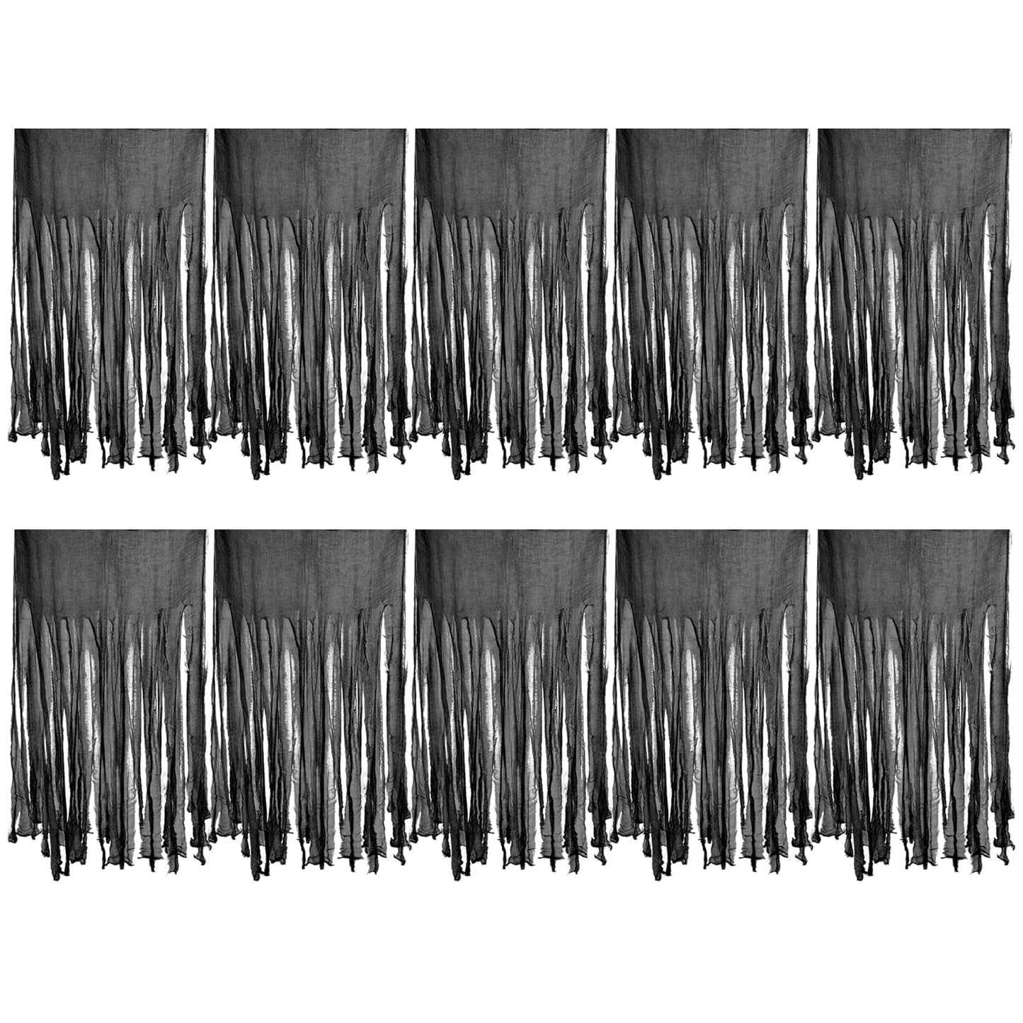 10 Pcs Halloween Door Curtain Decorations - 4063 Inch Black Creepy Doorway Window Curtains for Haunted House Decoration