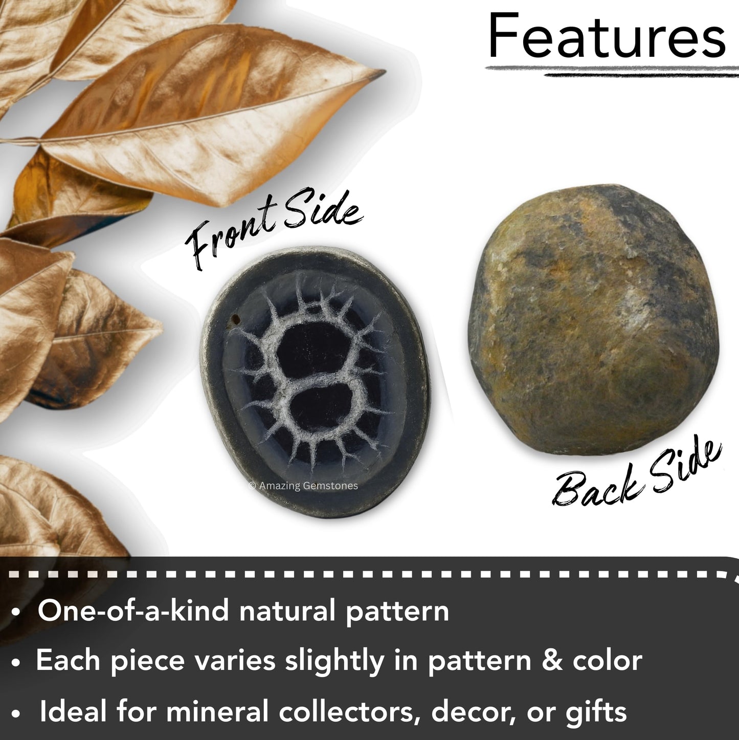 Amazing Gemstone Septarian Nodule Crystals and Healing Stones Mineral Specimen - Premium Semi Precious Gem Stones for Spiritual Growth - Healing Crystals Geode Clusters for Meditation