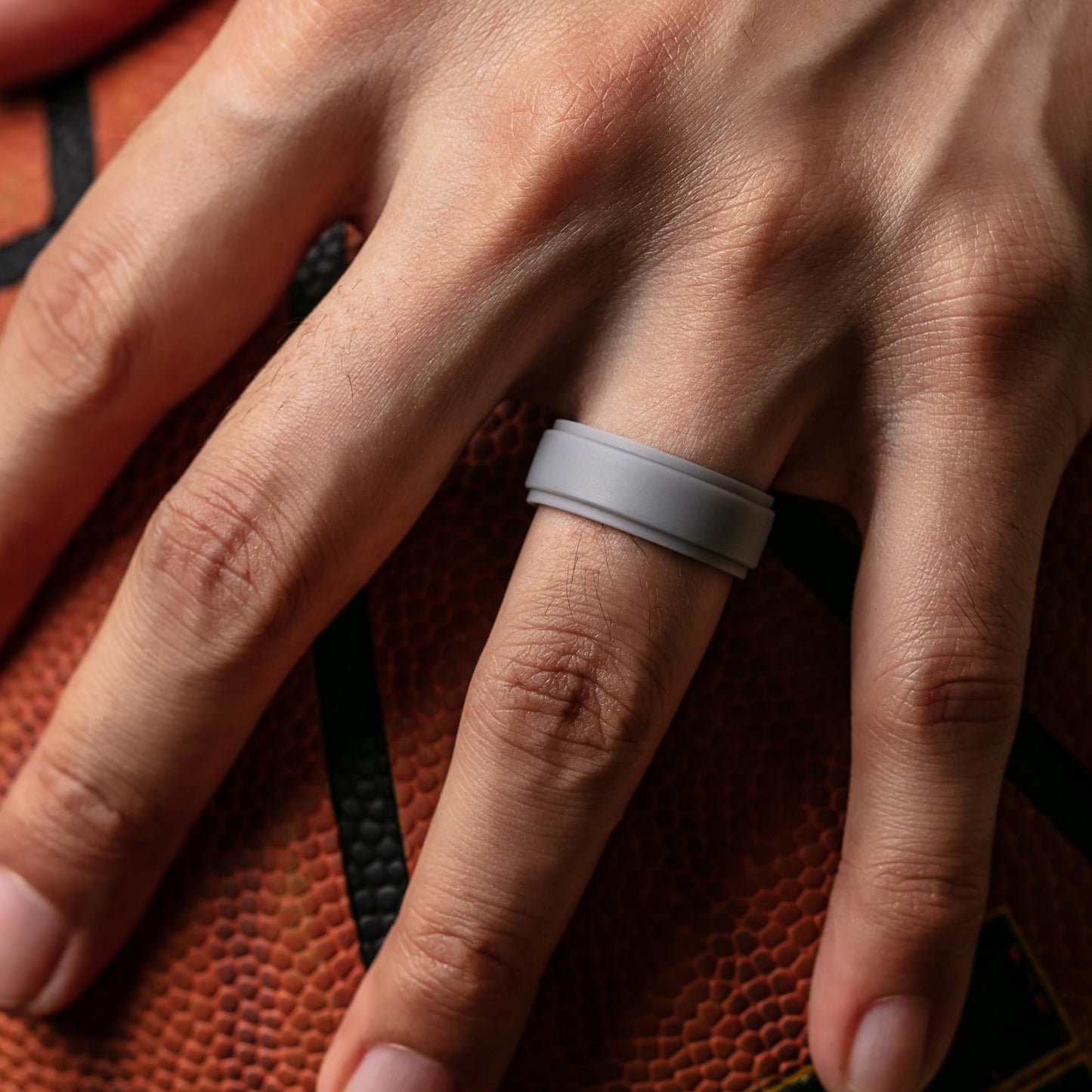 ThunderFit Silicone Wedding Rings for Men Breathable Airflow Inner Grooves, Step Edge Sleek Design Rubber Engagement Bands 8mm Wide 2mm Thick, Variety Multipack 1-7