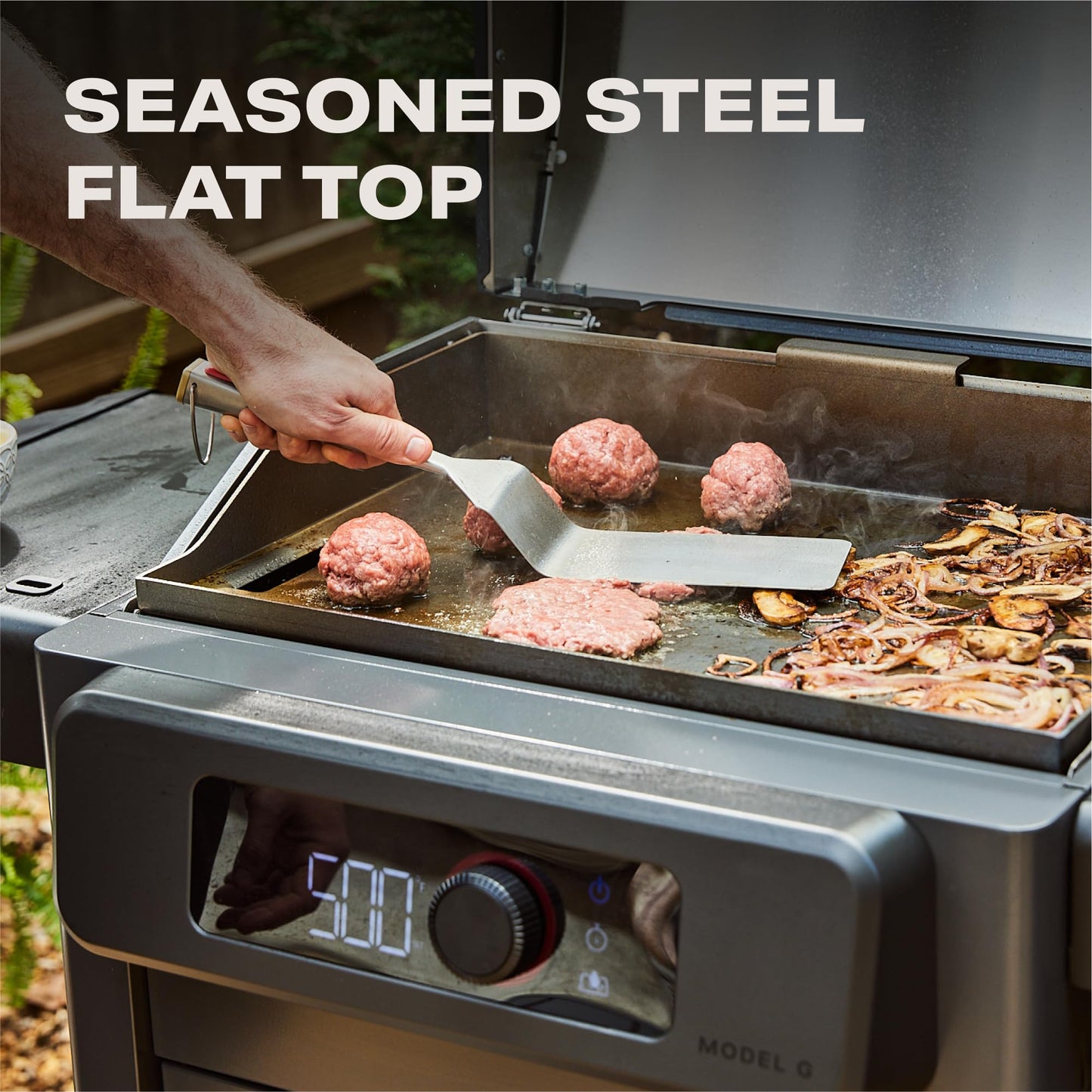 Current® Model G Griddle, Smart Electric Outdoor Flat Top BBQ Grill with 200°F to 600°F Range for Searing & Roasting, Digital Precision, Apartment-Friendly & Weather-Resistant, Slate
