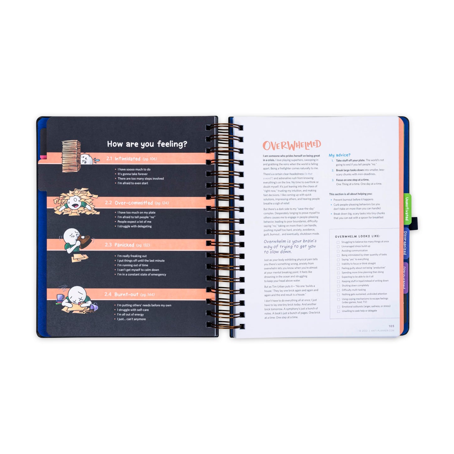 The Anti-Planner: How to Get Stuff Done When You Don't Feel Like It--Clean Edition, No Dates or Calendars ADHD activity planner for adults women kids, adhd tools, productivity planner
